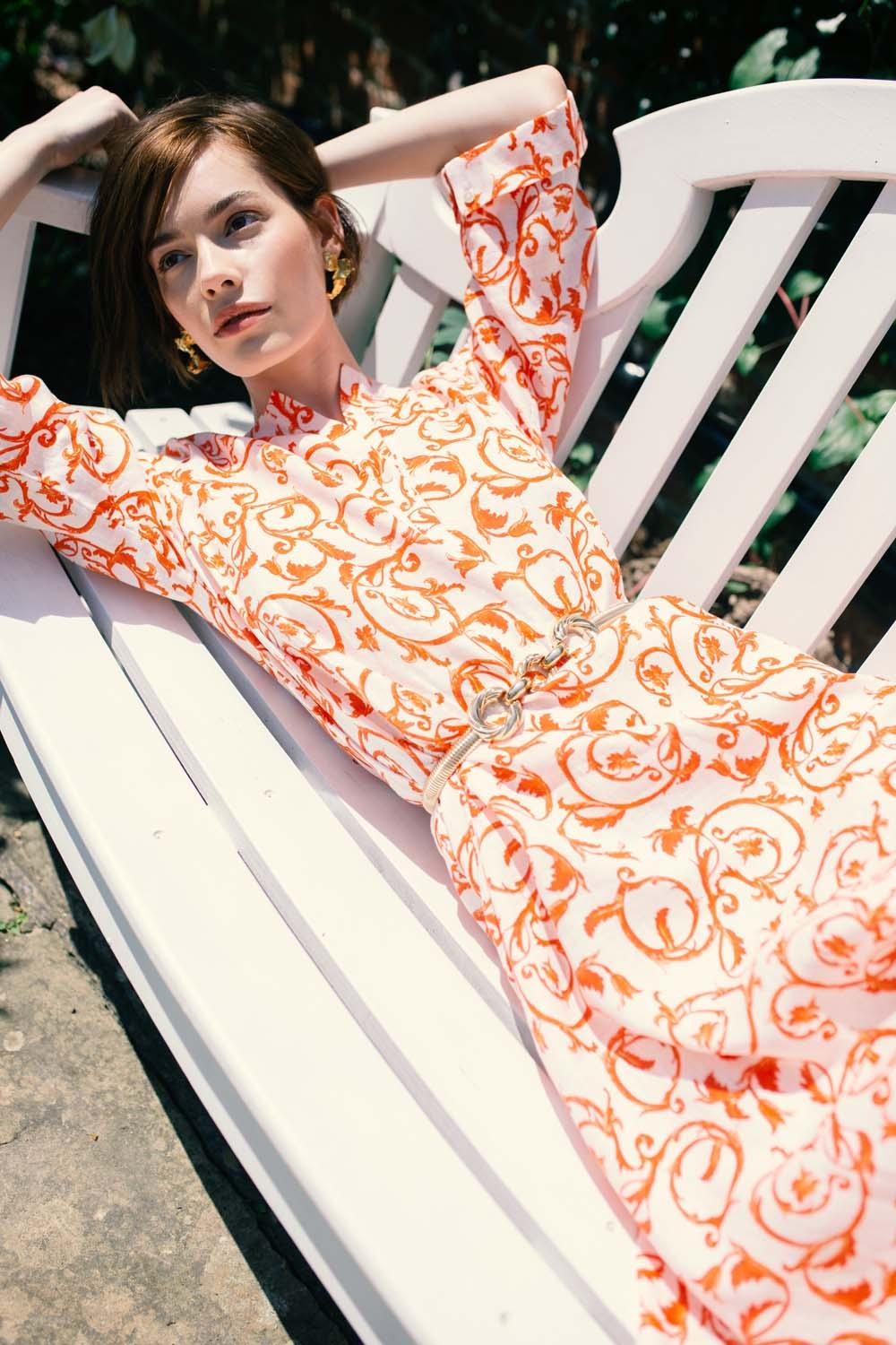 Birkin - Poplin Buttoned Maxi Dress Printed - Bocan