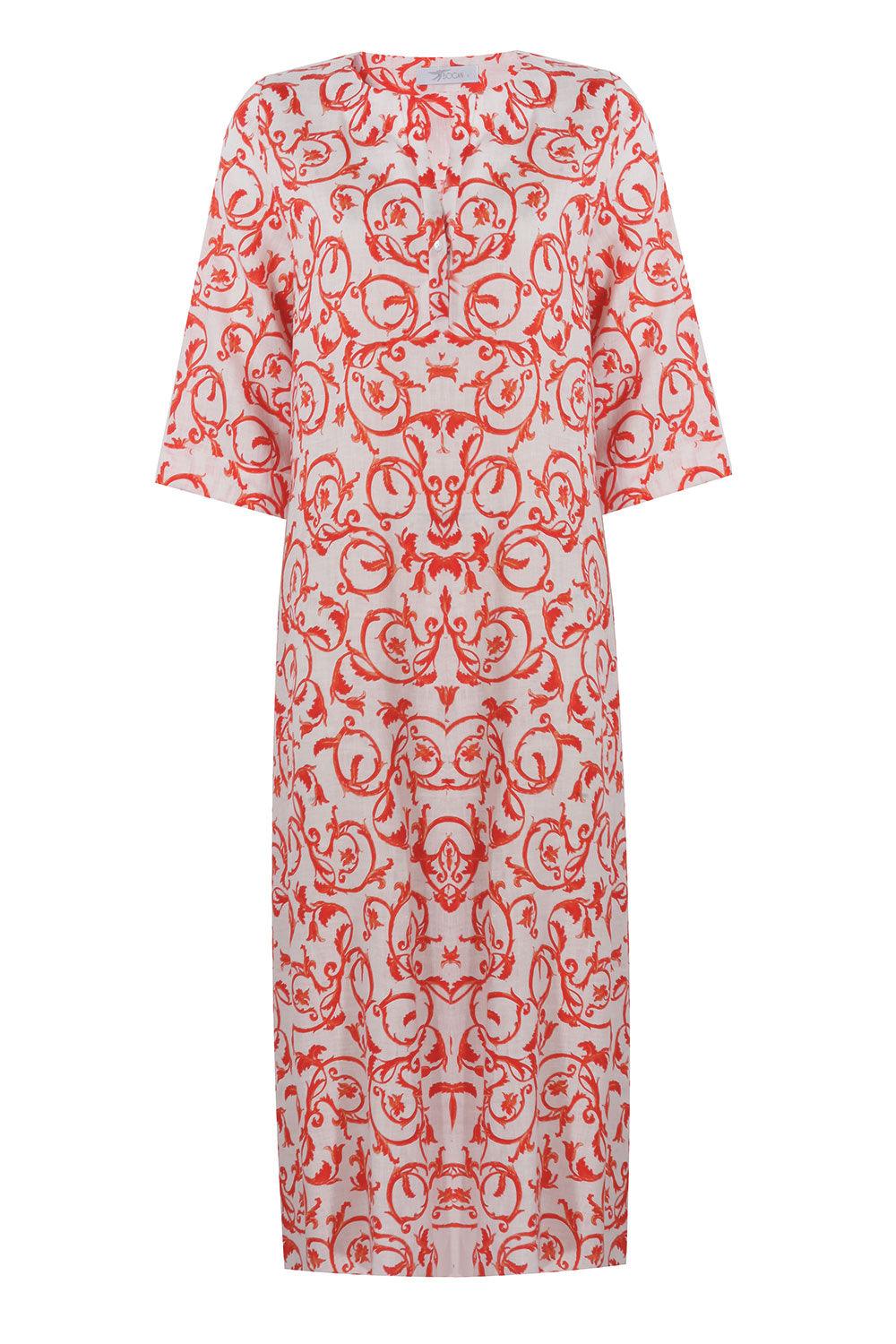 Birkin - Poplin Buttoned Maxi Dress Printed - Bocan