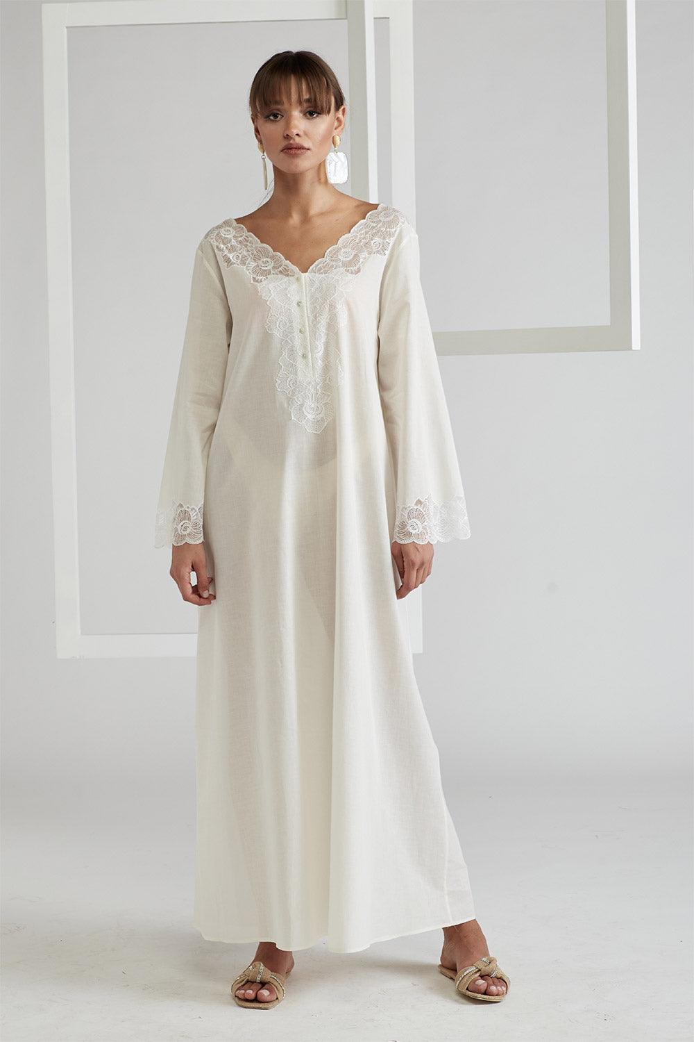 Cotton Dress Ecru - Honey - Bocan