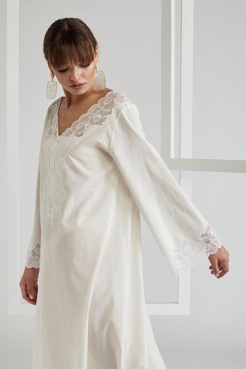 Cotton Dress Ecru - Honey - Bocan