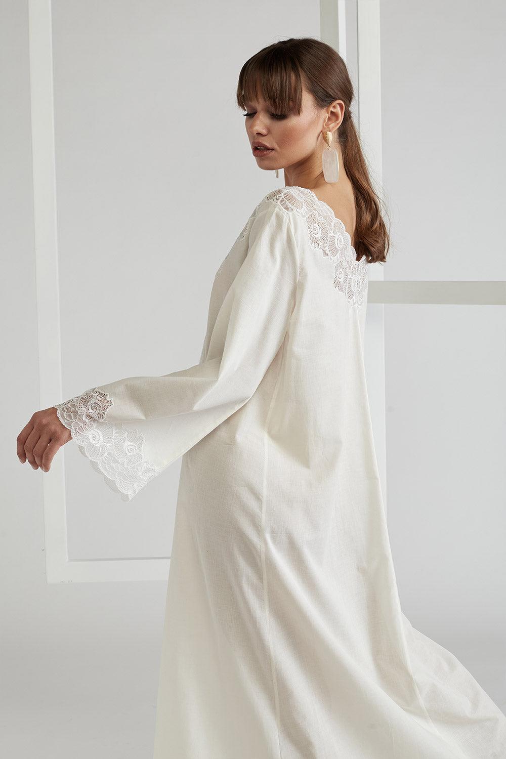 Cotton Dress Ecru - Honey - Bocan