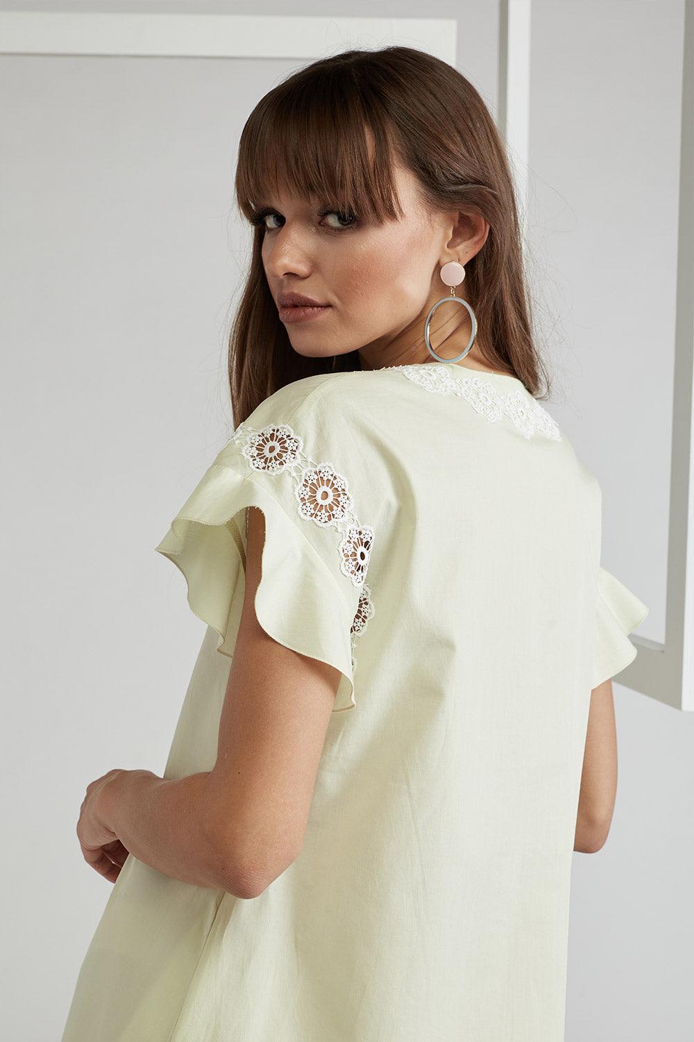Cotton Poplin Dress Nile Green - Miss Bocan - Bocan
