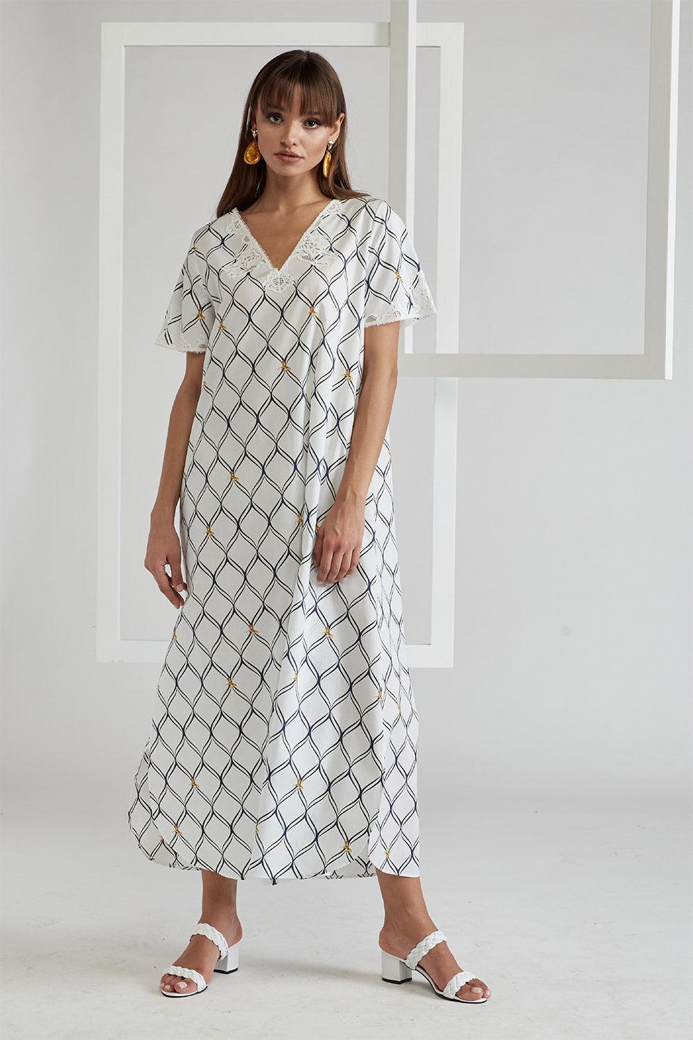 Cotton Poplin Dress Off White - Royal Bee - Bocan