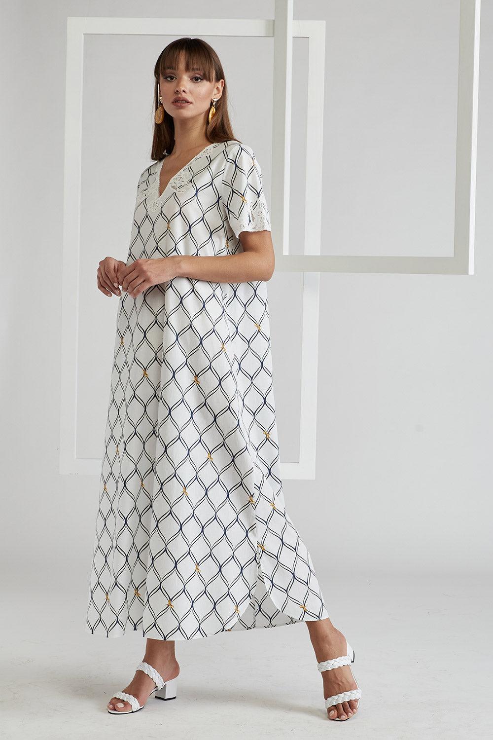 Cotton Poplin Dress Off White - Royal Bee - Bocan