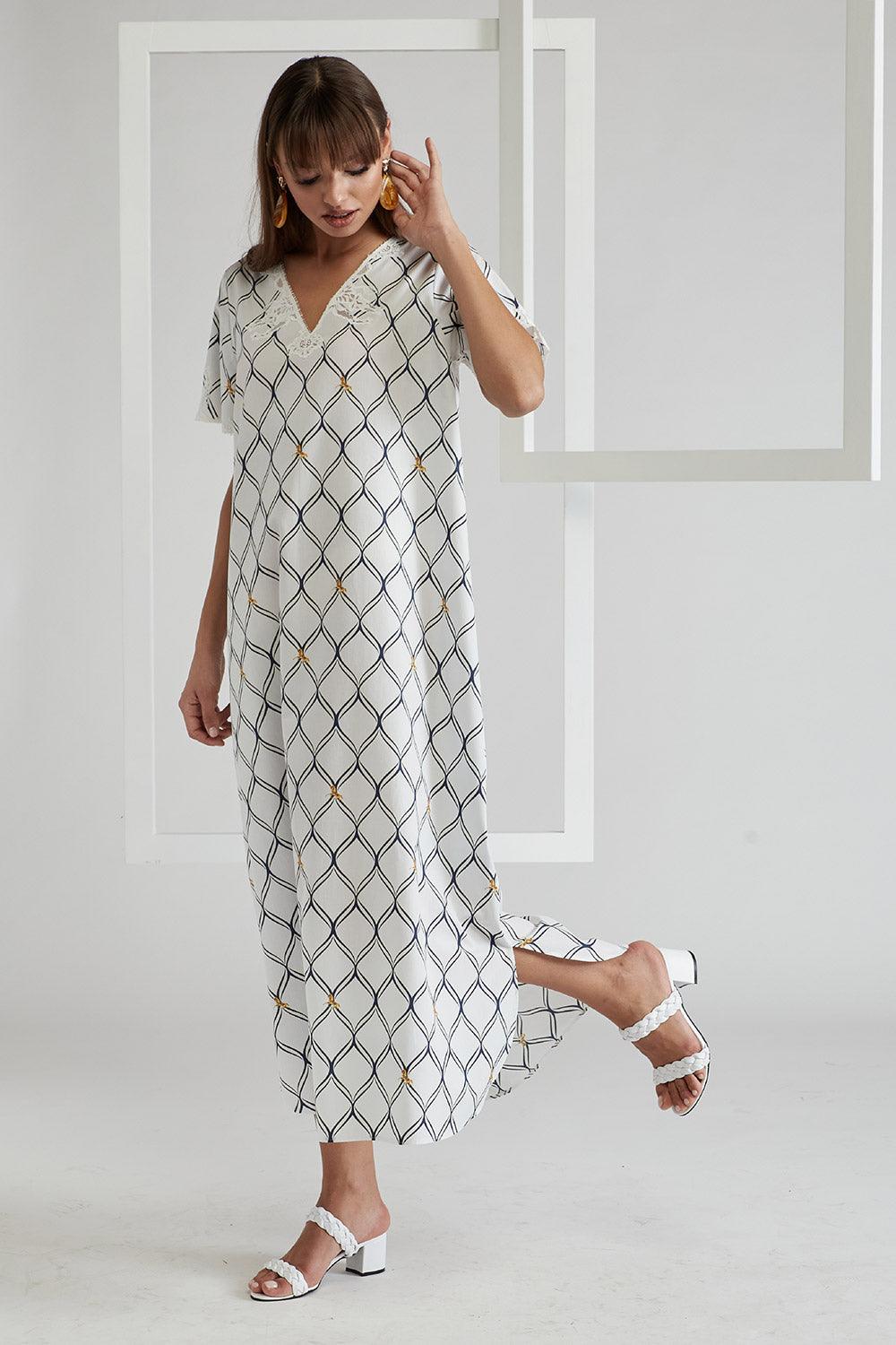 Cotton Poplin Dress Off White - Royal Bee - Bocan