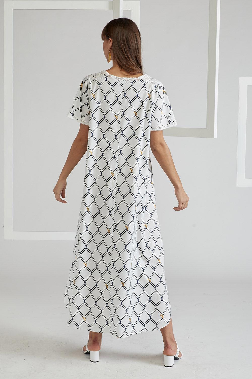 Cotton Poplin Dress Off White - Royal Bee - Bocan