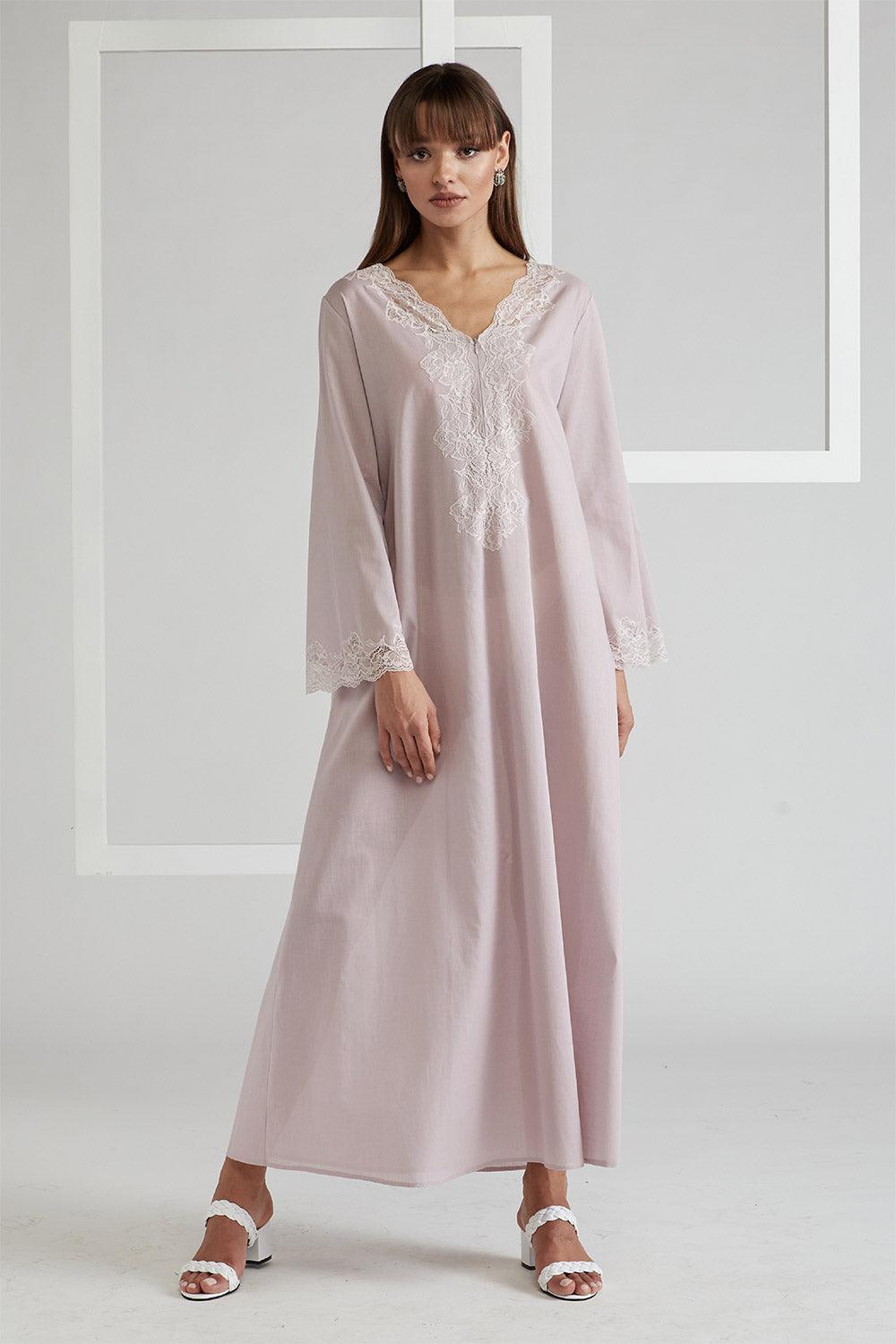 Cotton Poplin Dress Powder - Sheila (Powder) - Bocan