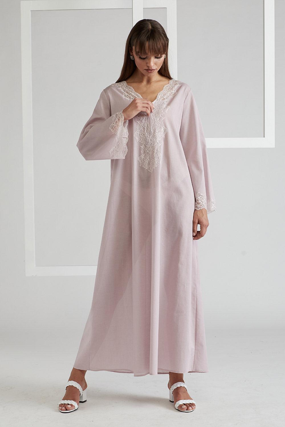 Cotton Poplin Dress Powder - Sheila (Powder) - Bocan