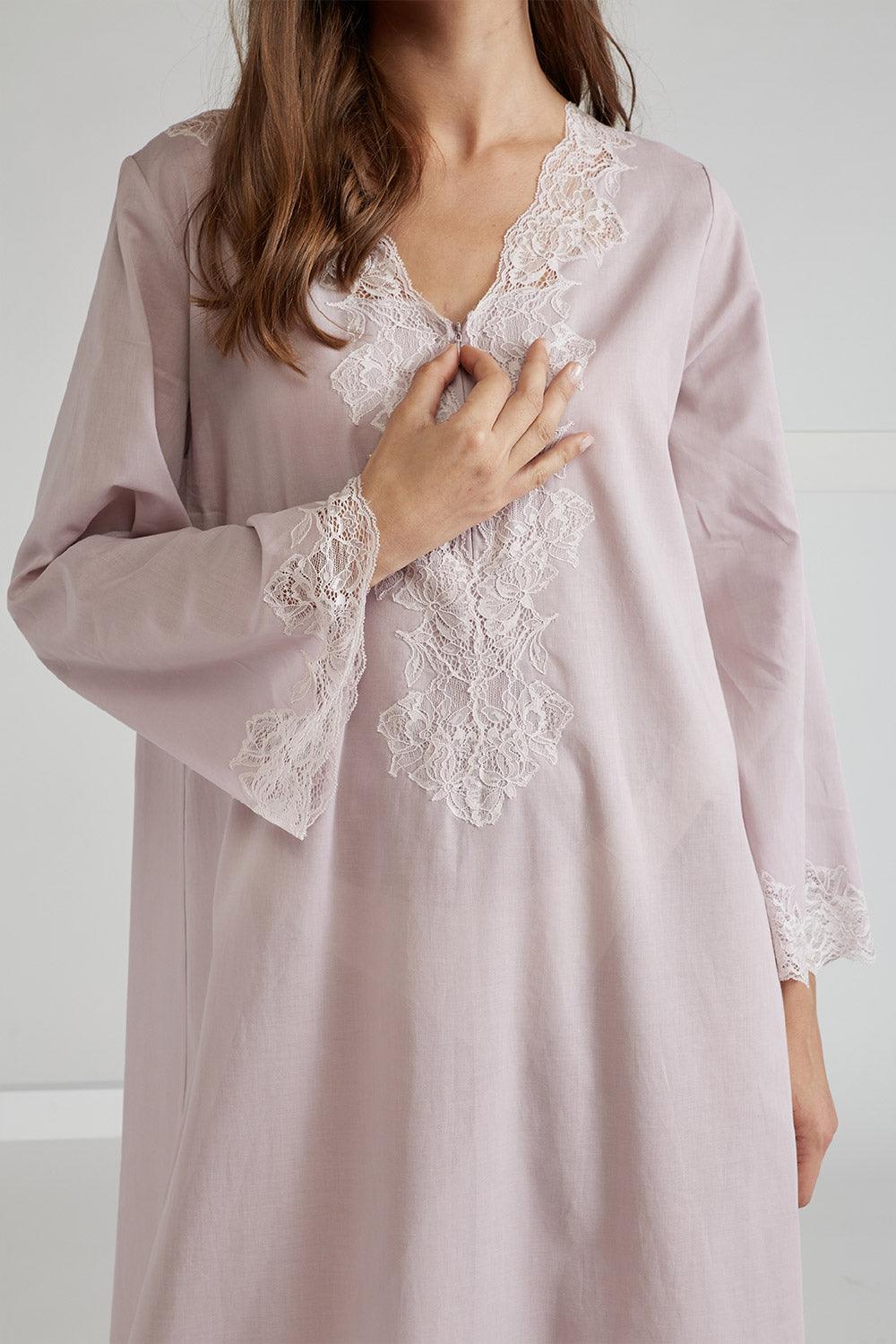 Cotton Poplin Dress Powder - Sheila (Powder) - Bocan