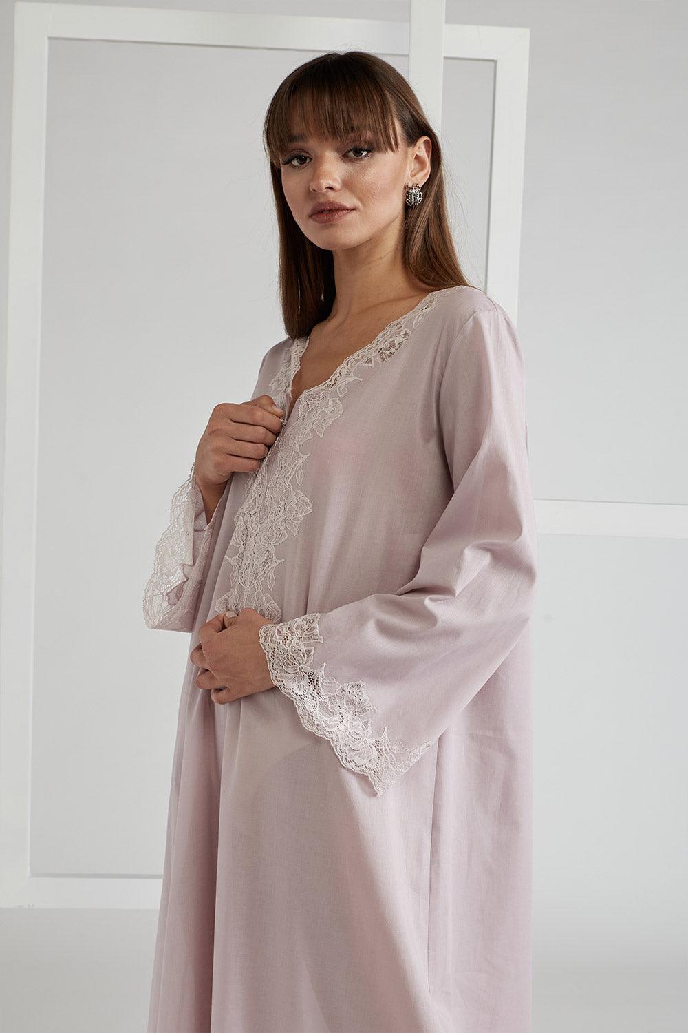 Cotton Poplin Dress Powder - Sheila (Powder) - Bocan