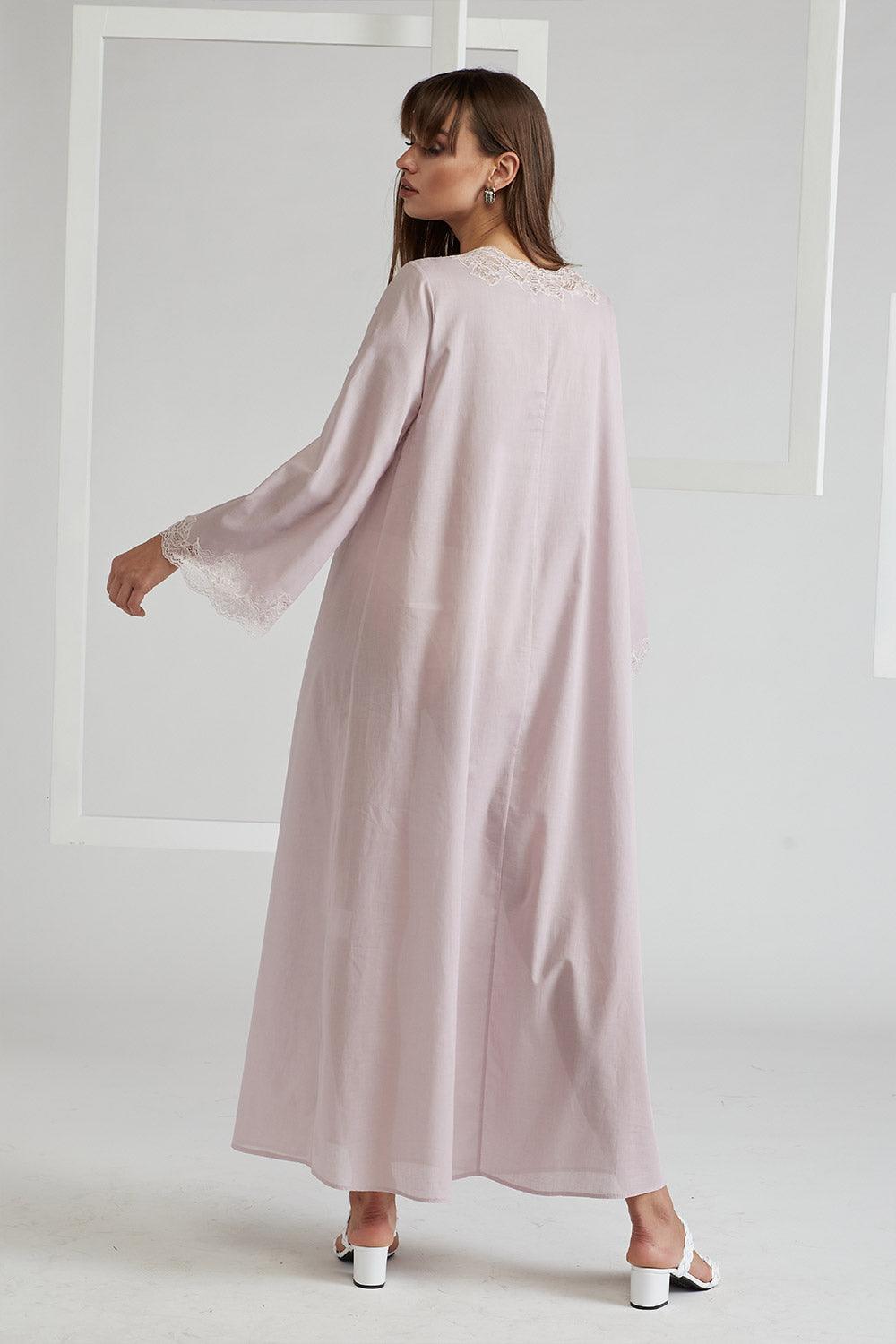 Cotton Poplin Dress Powder - Sheila (Powder) - Bocan