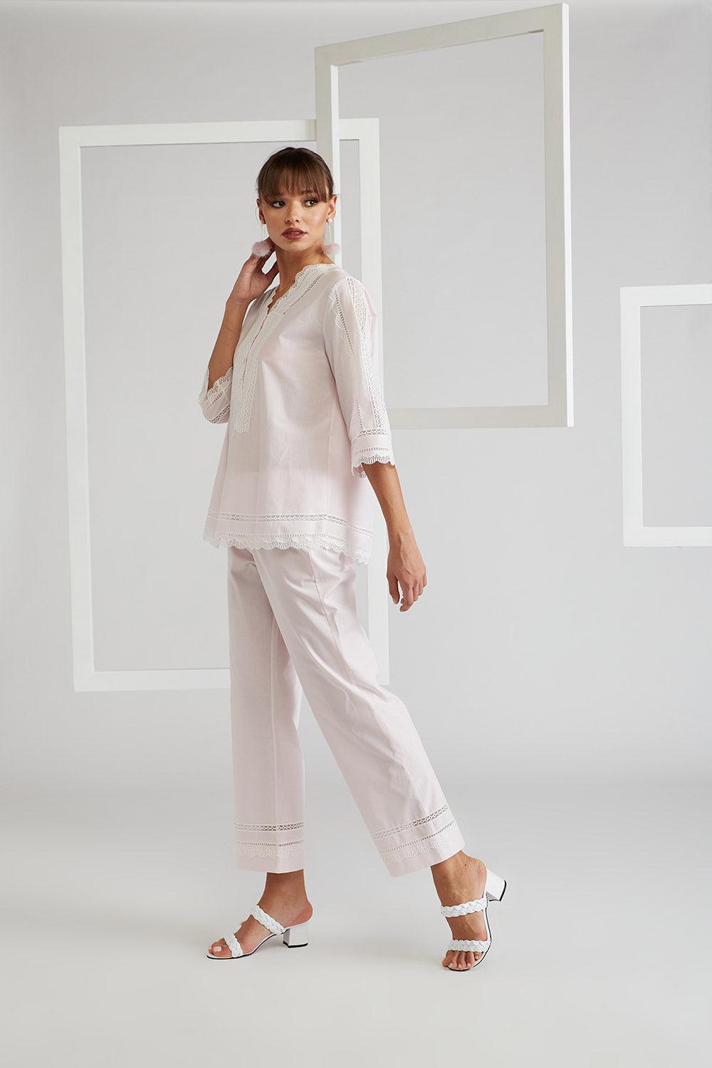 Cotton Pyjama Set Light Pink - Miss Sheer - Bocan