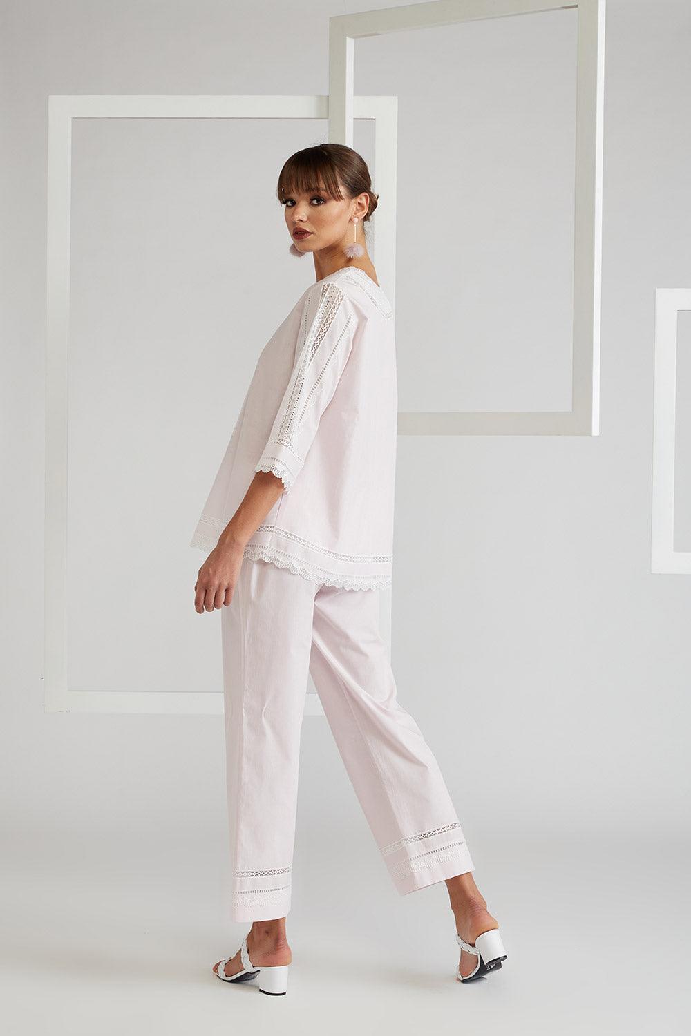 Cotton Pyjama Set Light Pink - Miss Sheer - Bocan