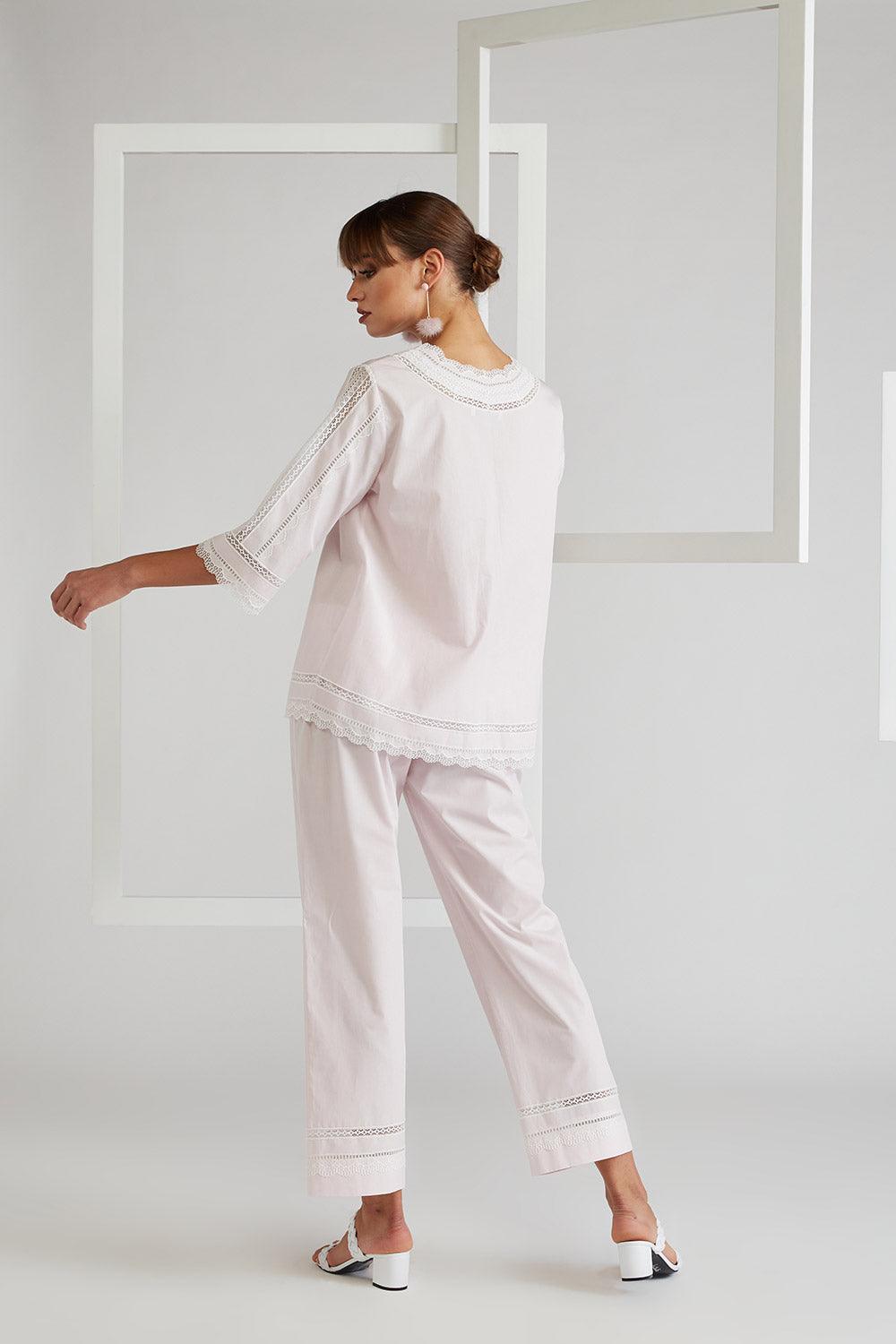 Cotton Pyjama Set Light Pink - Miss Sheer - Bocan