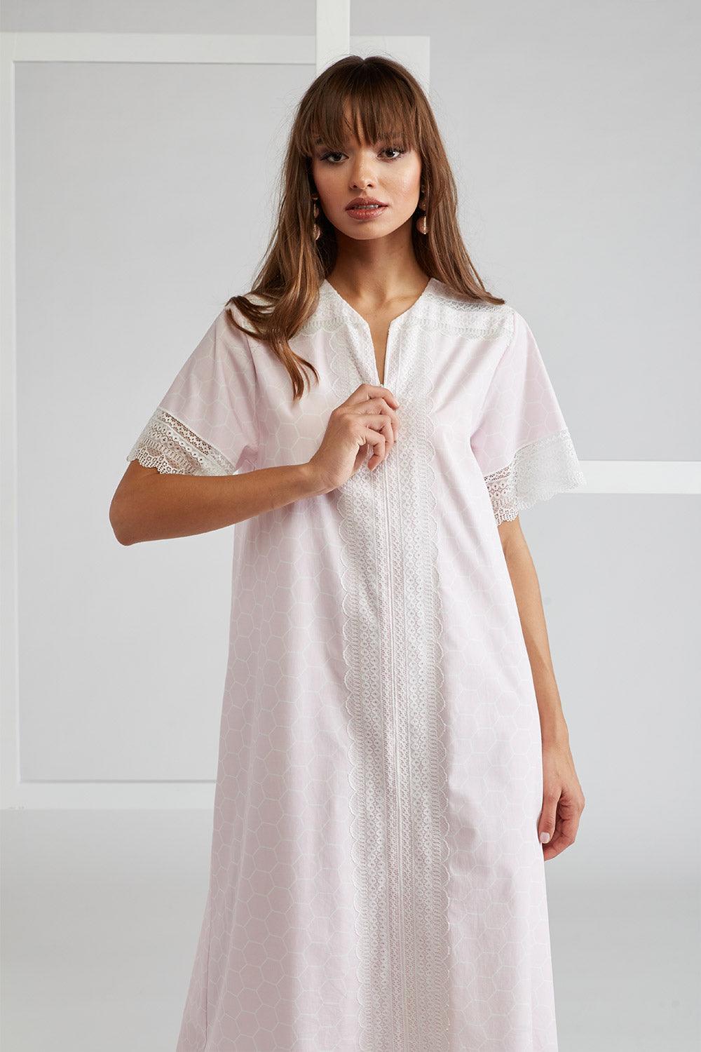 Cotton Voile Dress Baby Pink Printed - Miss Poe - Bocan