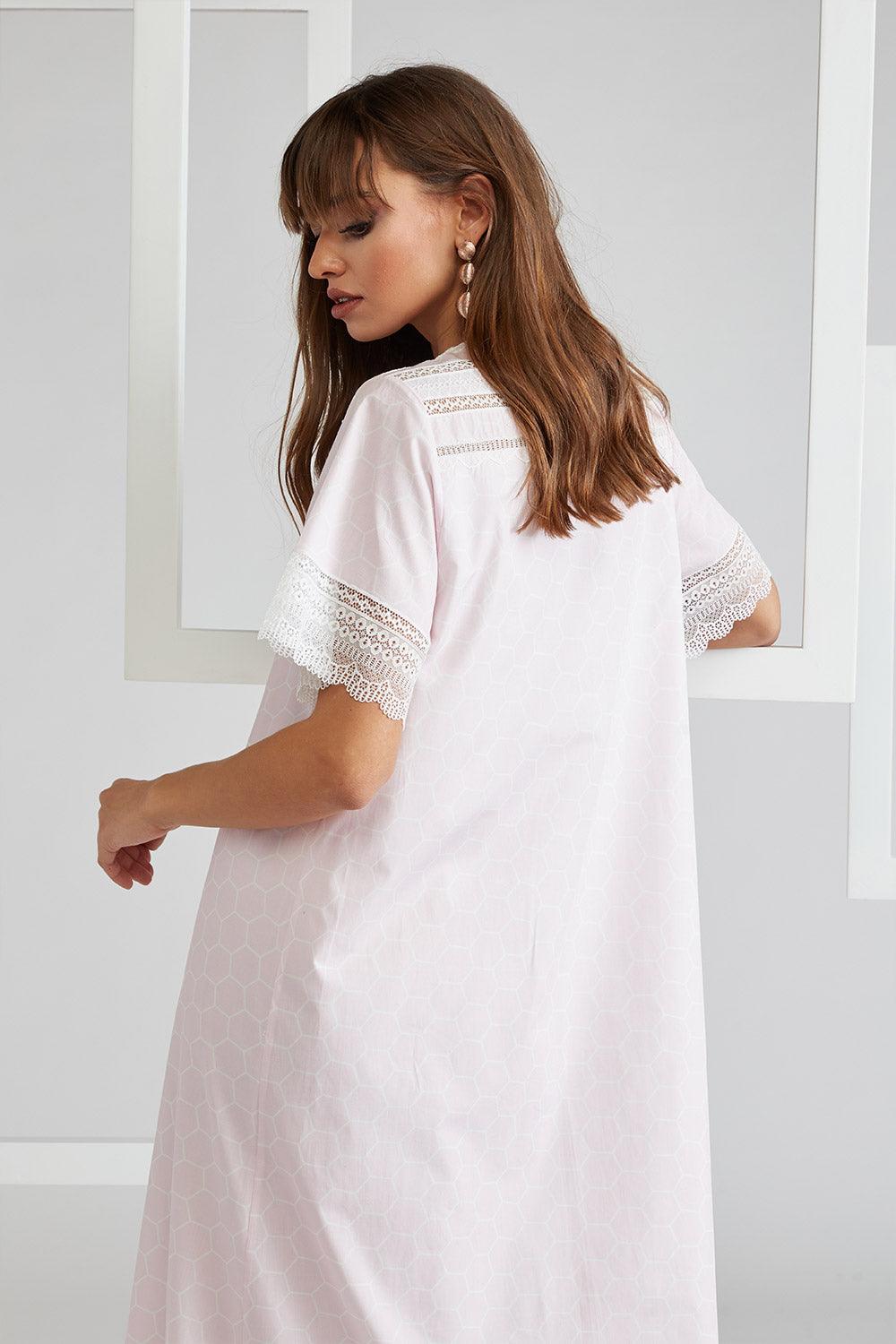 Cotton Voile Dress Baby Pink Printed - Miss Poe - Bocan
