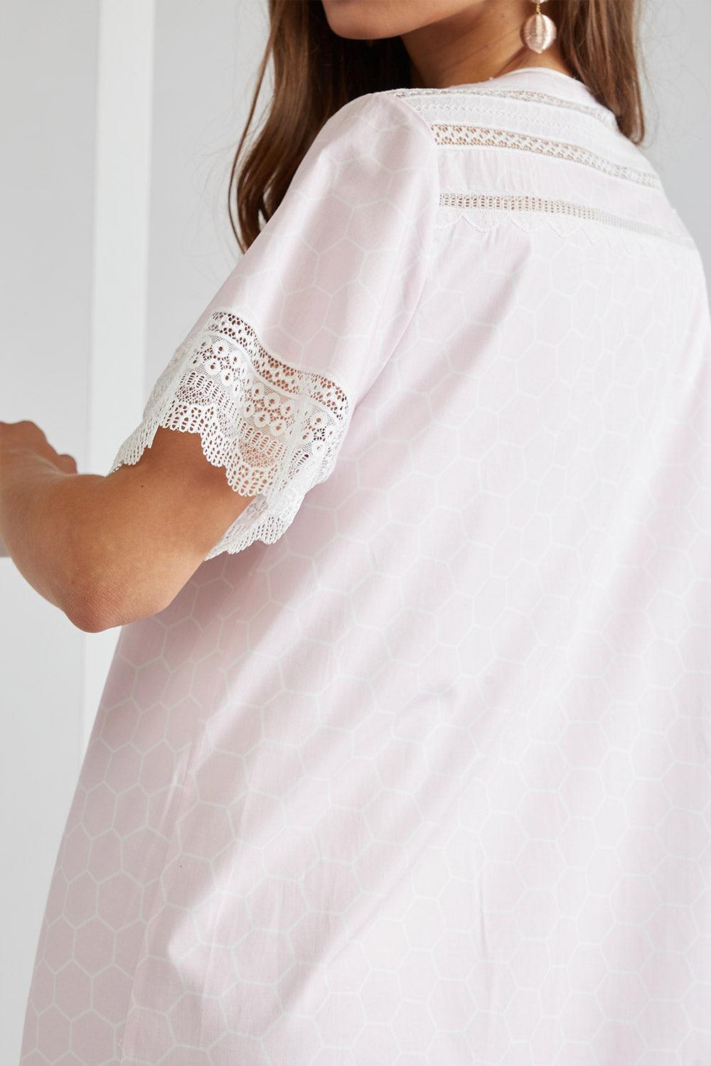 Cotton Voile Dress Baby Pink Printed - Miss Poe - Bocan