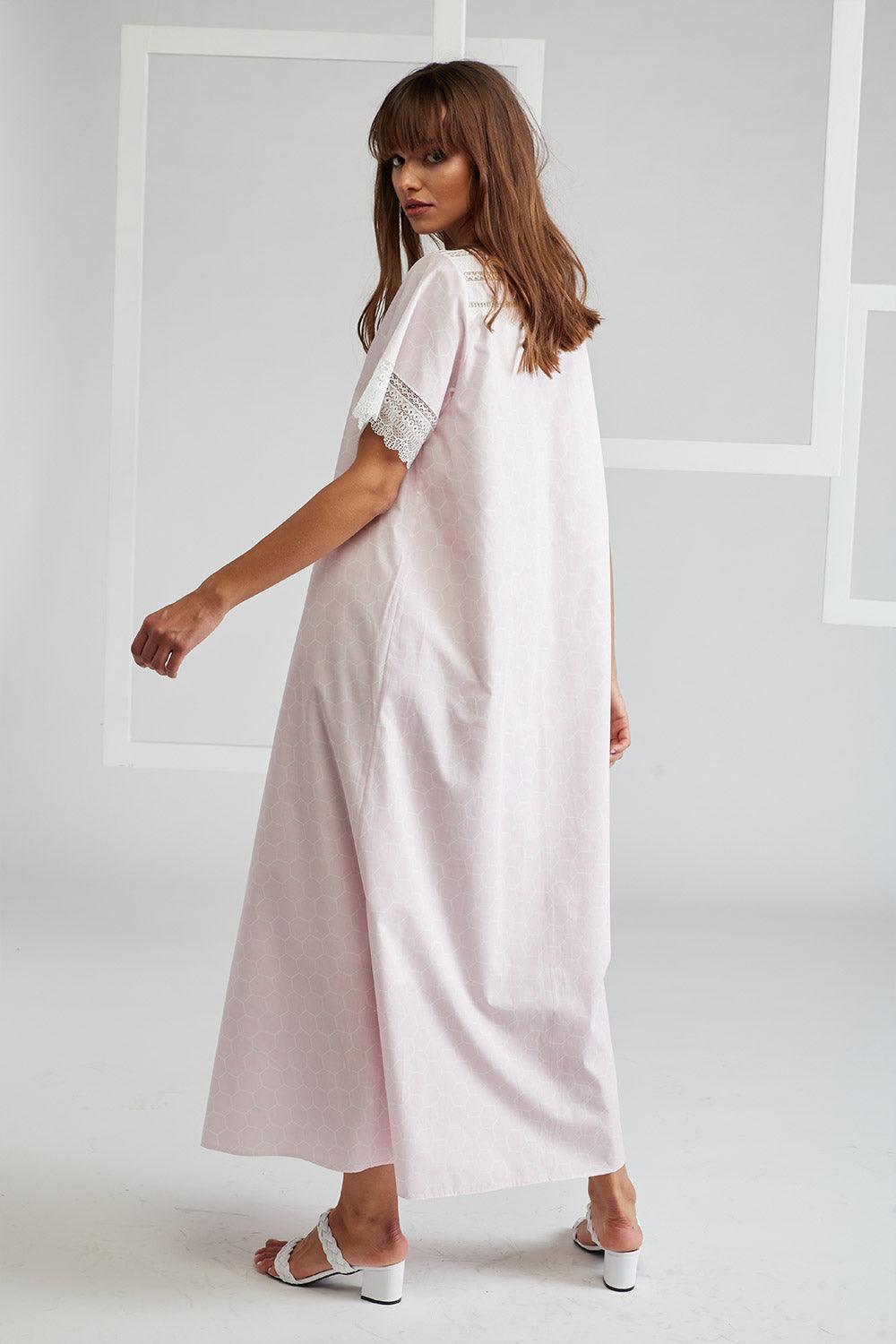 Cotton Voile Dress Baby Pink Printed - Miss Poe - Bocan