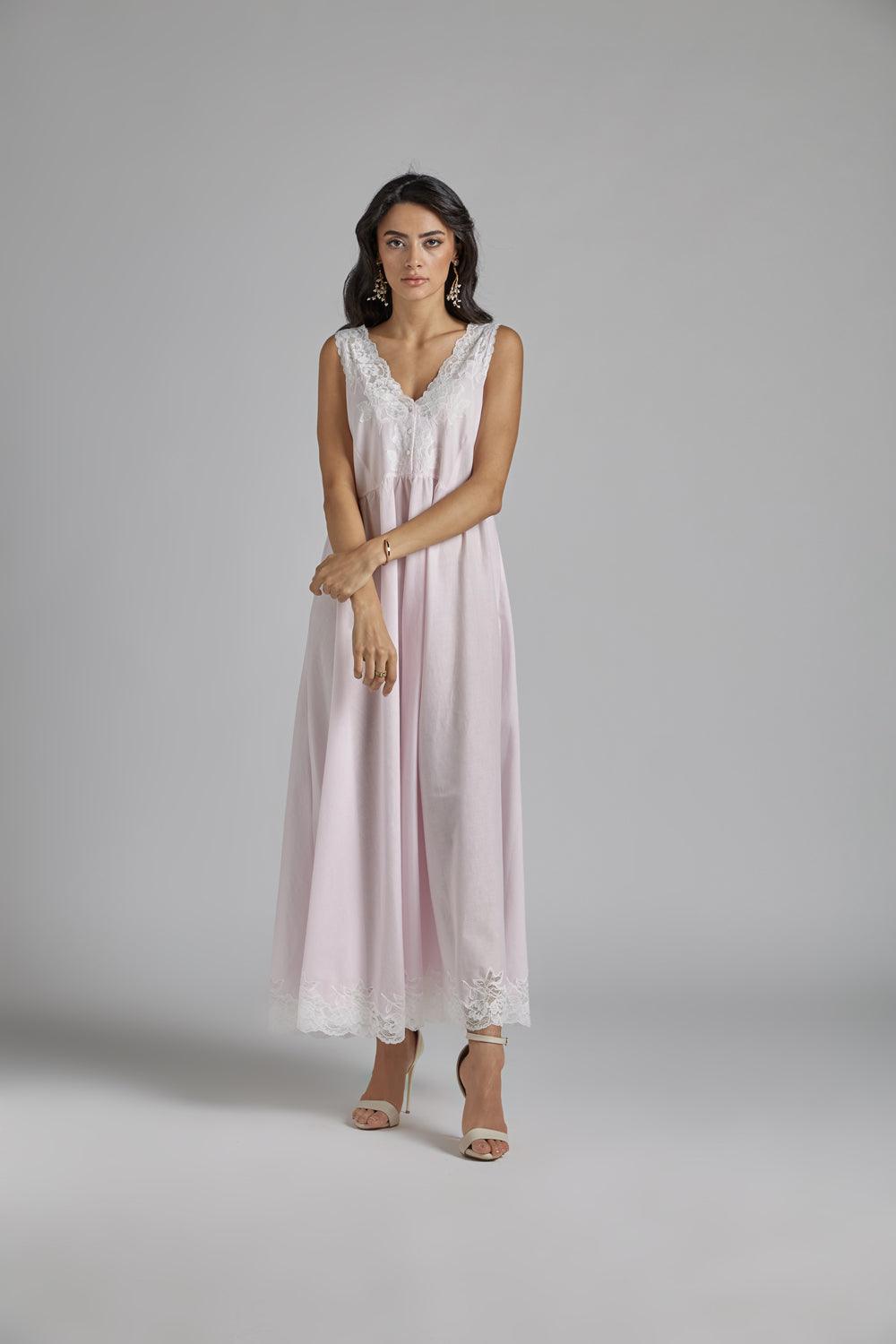 Cotton Vual Robe Set Baby Pink - Reina - Bocan
