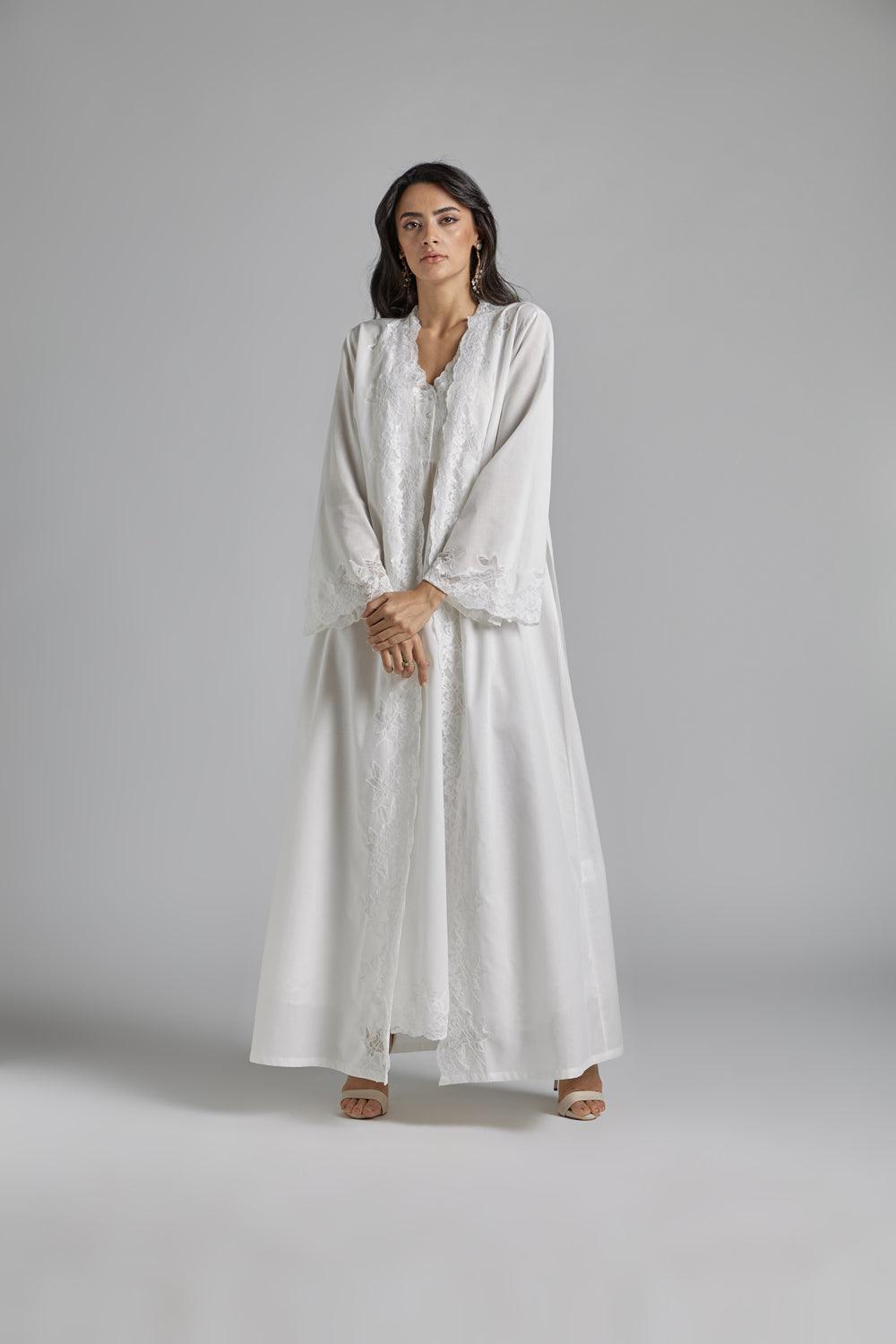 Cotton Vual Robe Set Off White - Reina - Bocan