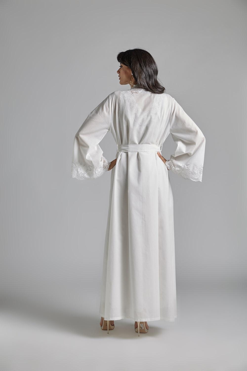 Cotton Vual Robe Set Off White - Reina - Bocan