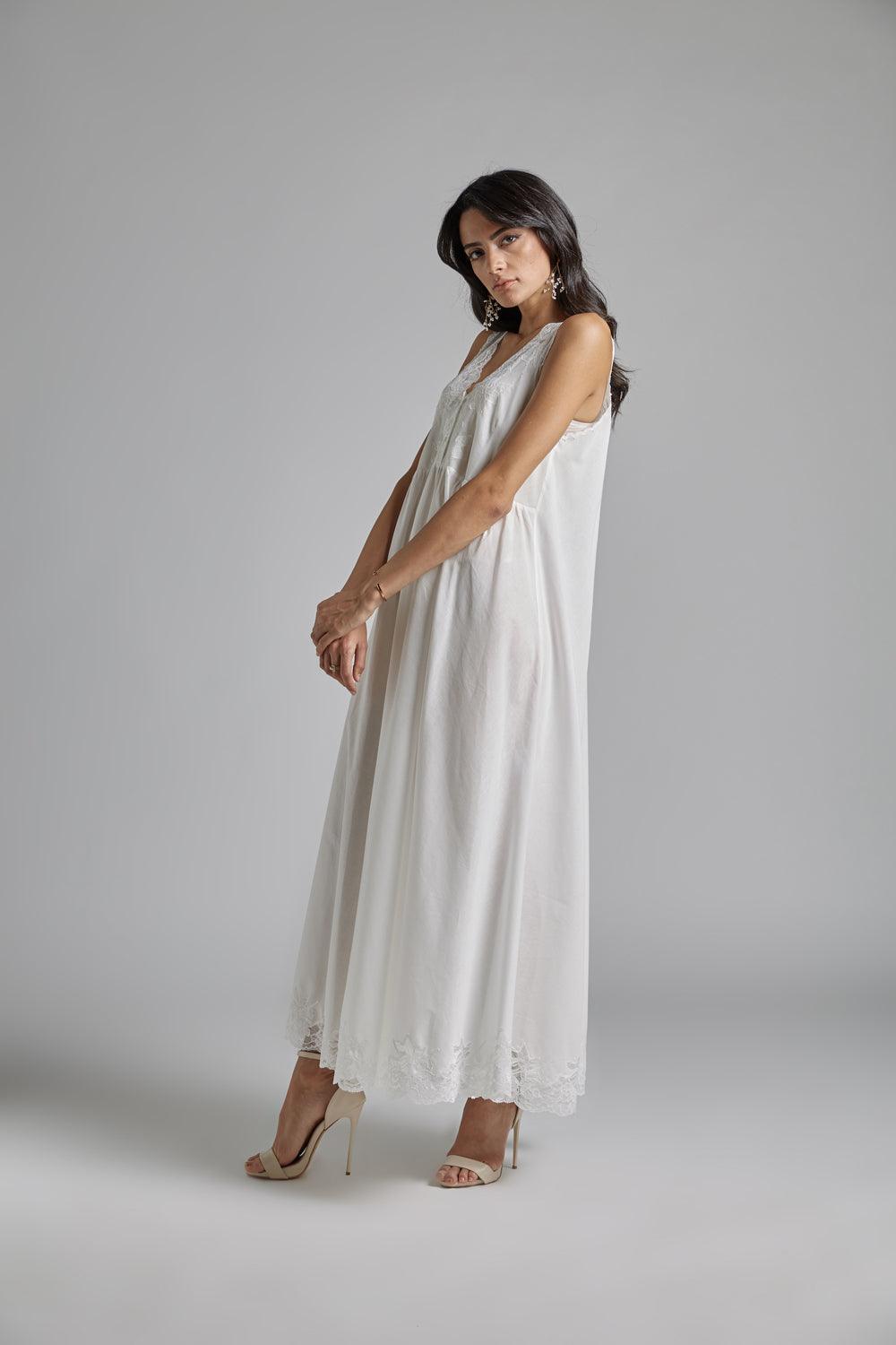 Cotton Vual Robe Set Off White - Reina - Bocan