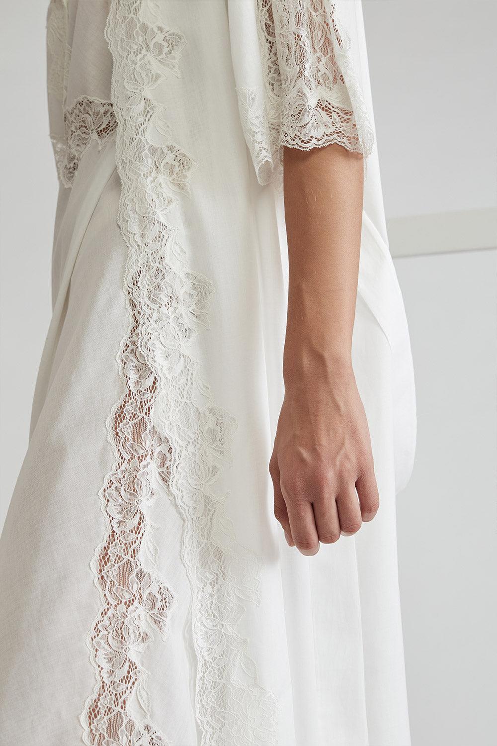Cotton Vual Robe Set Off White - Sheila - Bocan