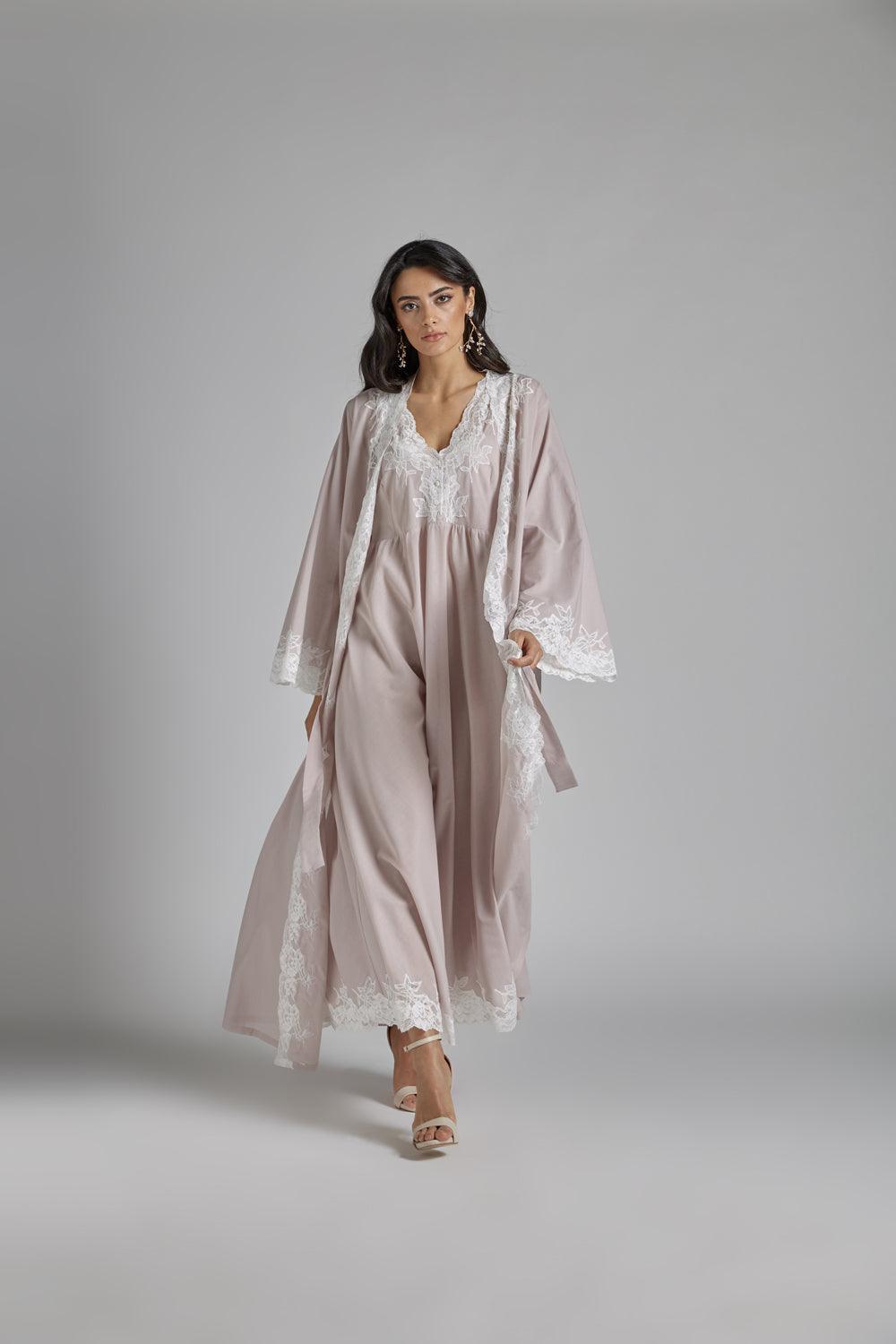Cotton Vual Robe Set Powder - Reina - Bocan