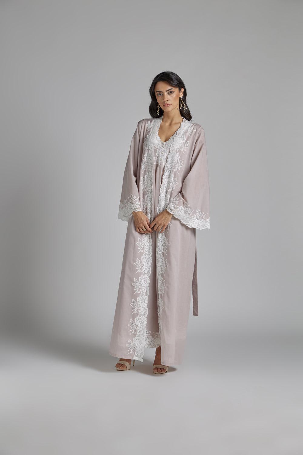 Cotton Vual Robe Set Powder - Reina - Bocan