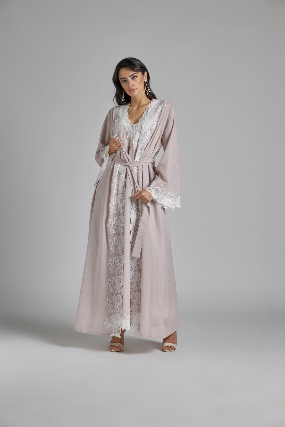 Cotton Vual Robe Set Powder - Reina - Bocan