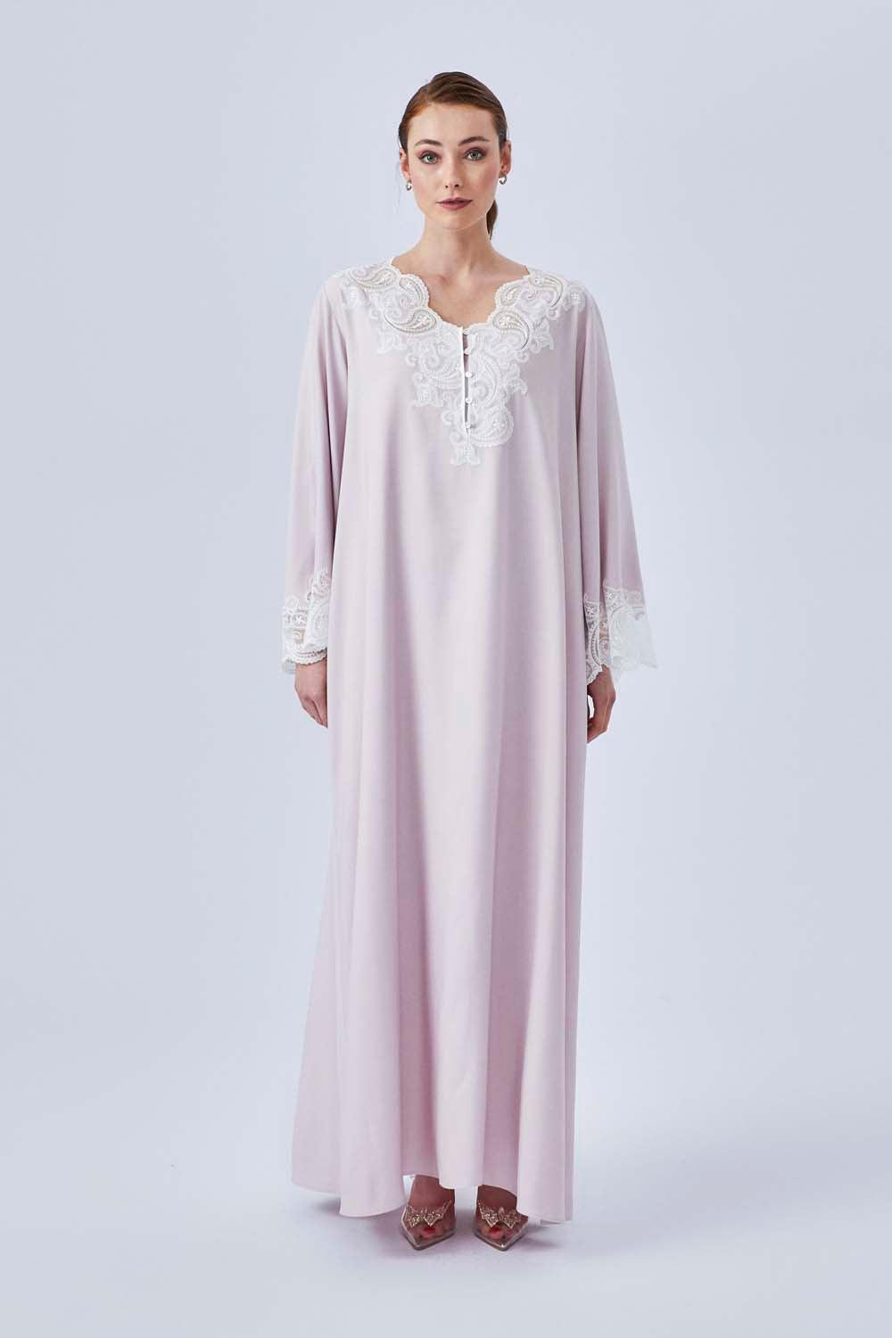 Eris- Long Rayon Dress - Powder - Bocan