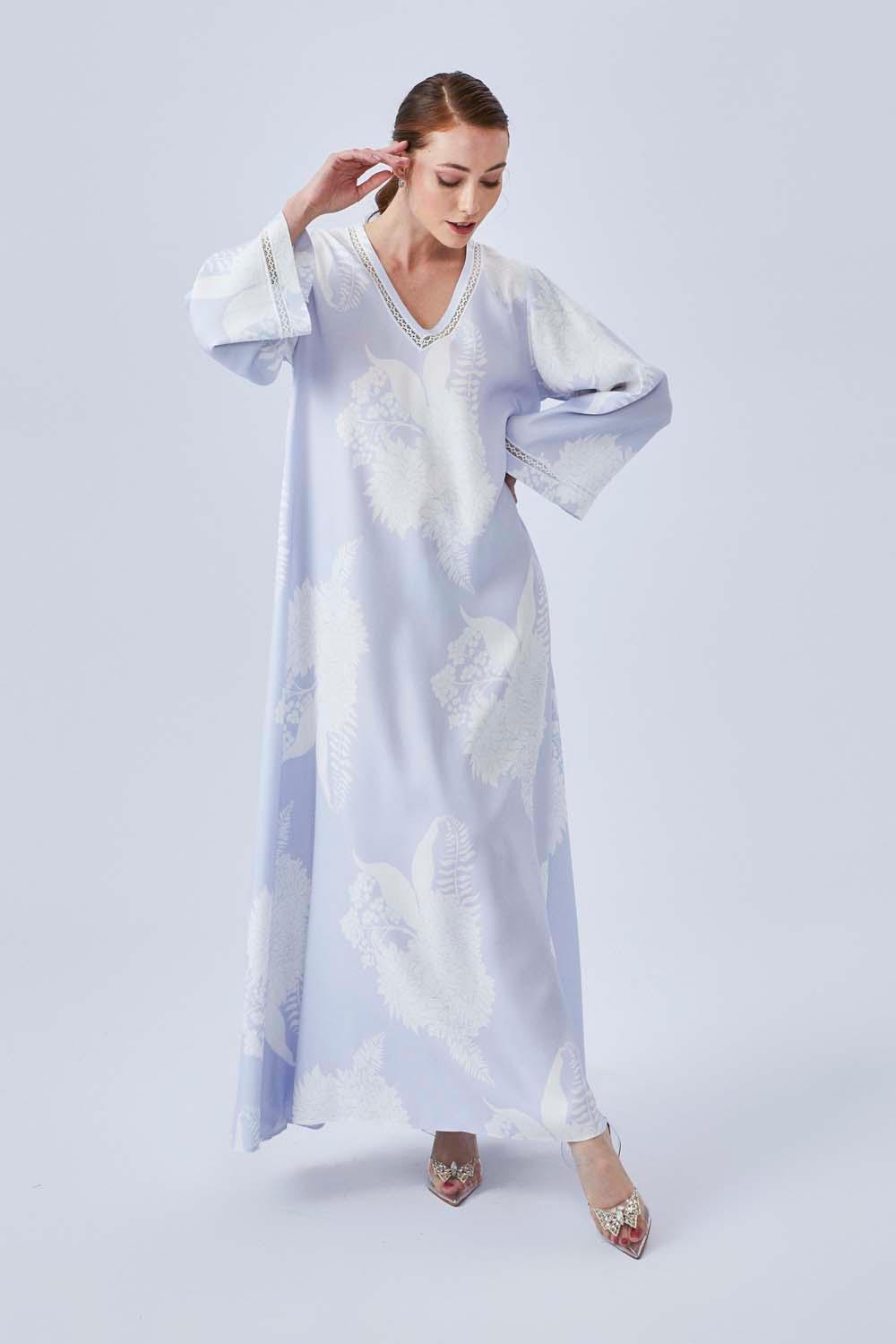 Firuzeh - Long Rayon Dress - Baby Blue - Bocan