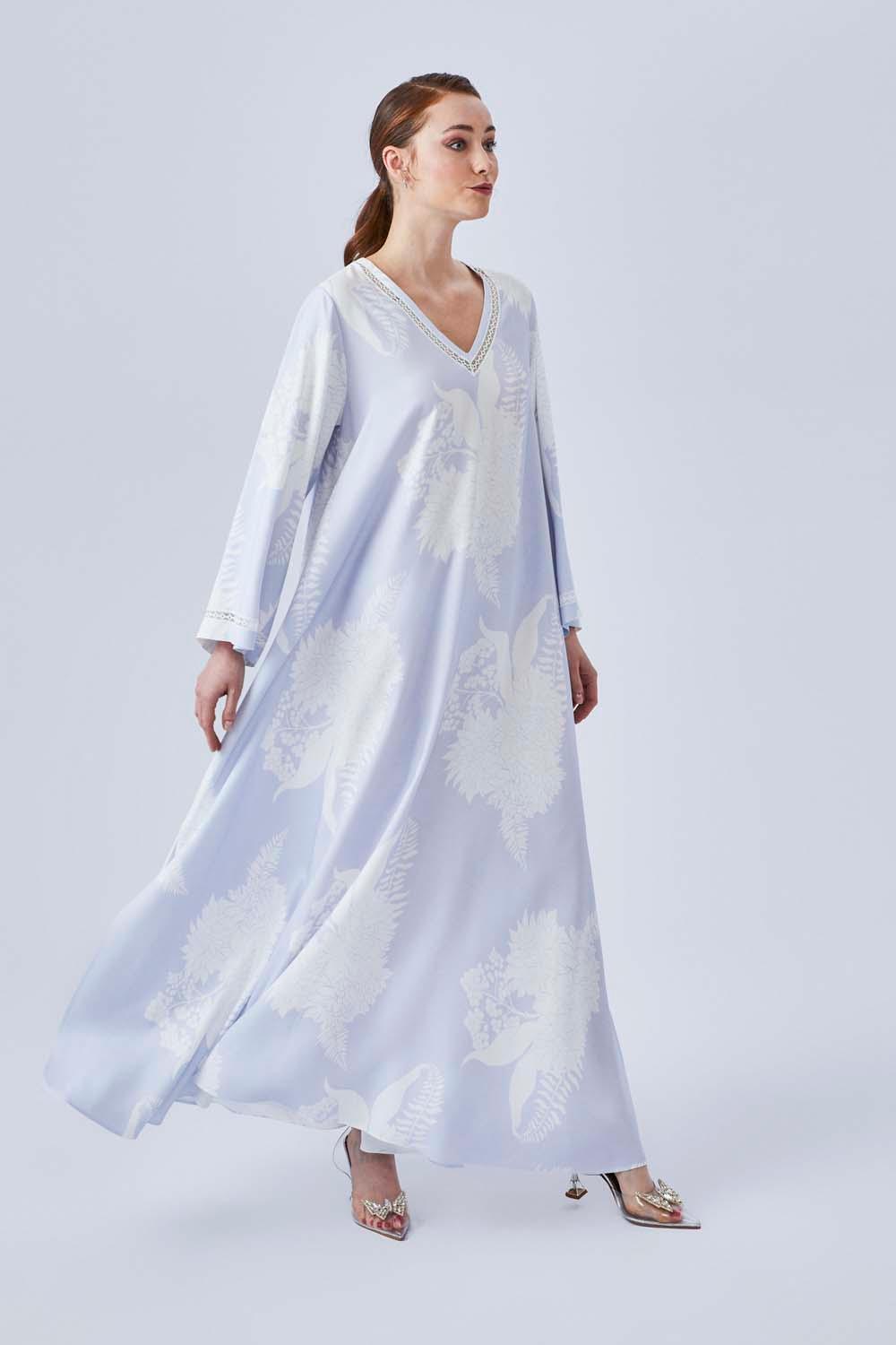 Firuzeh - Long Rayon Dress - Baby Blue - Bocan