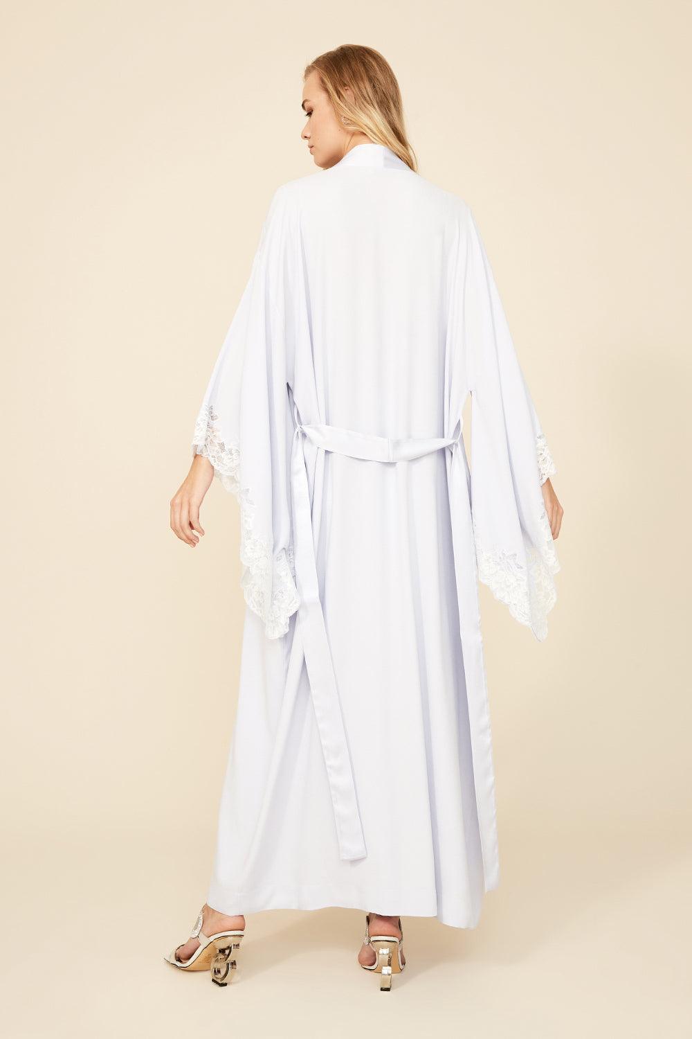 Heidi - Long Rayon Robe Set - Ice Blue - Bocan