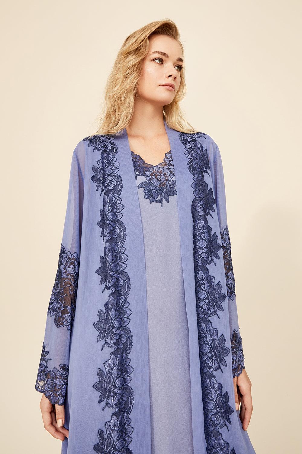 Iris Mia - Long Chiffon Robe - Lilac - Bocan