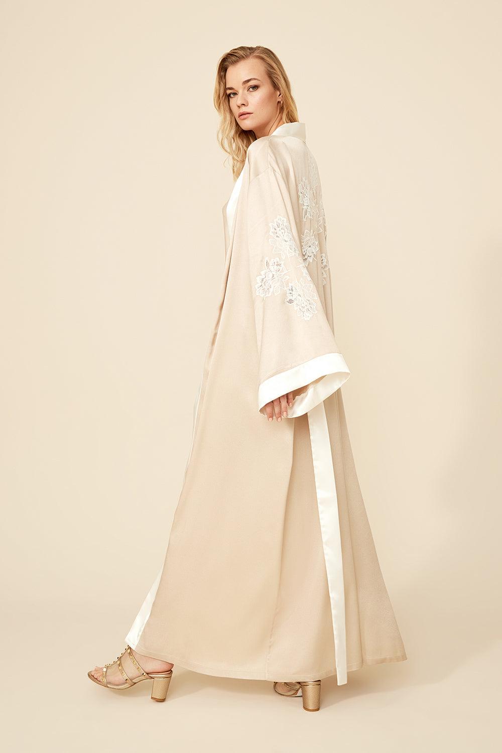 Jemima - Long Rayon Robe Set - Sand - Bocan