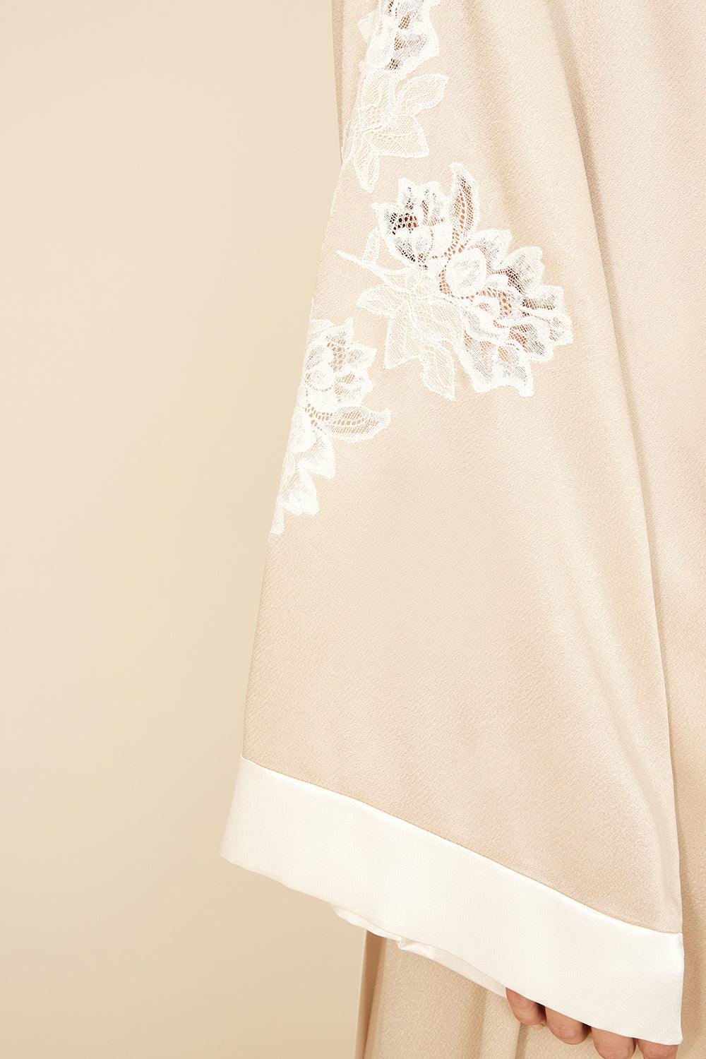 Jemima - Long Rayon Robe Set - Sand - Bocan