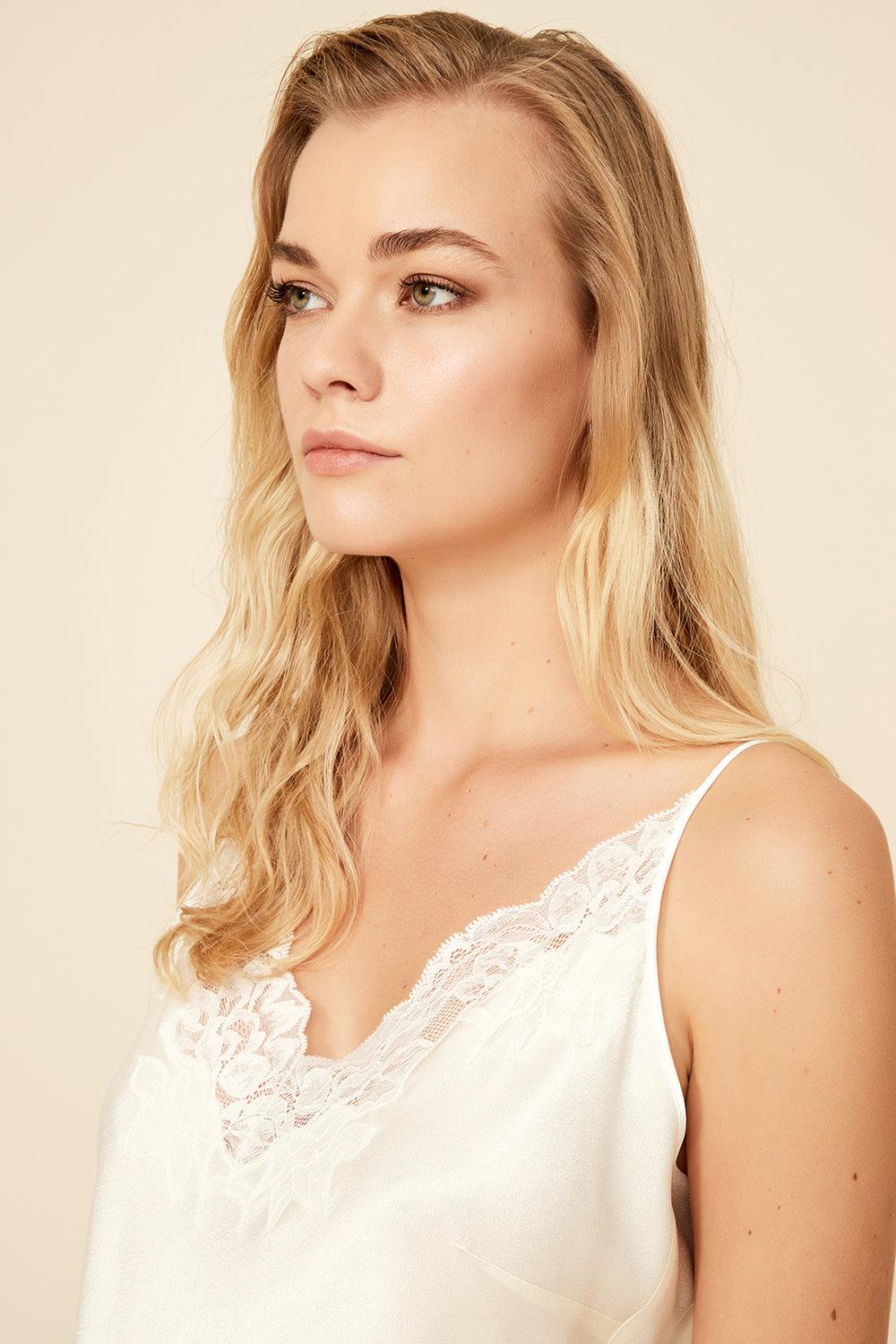 Maeve - Long Rayon Nightgown - Off White - Bocan