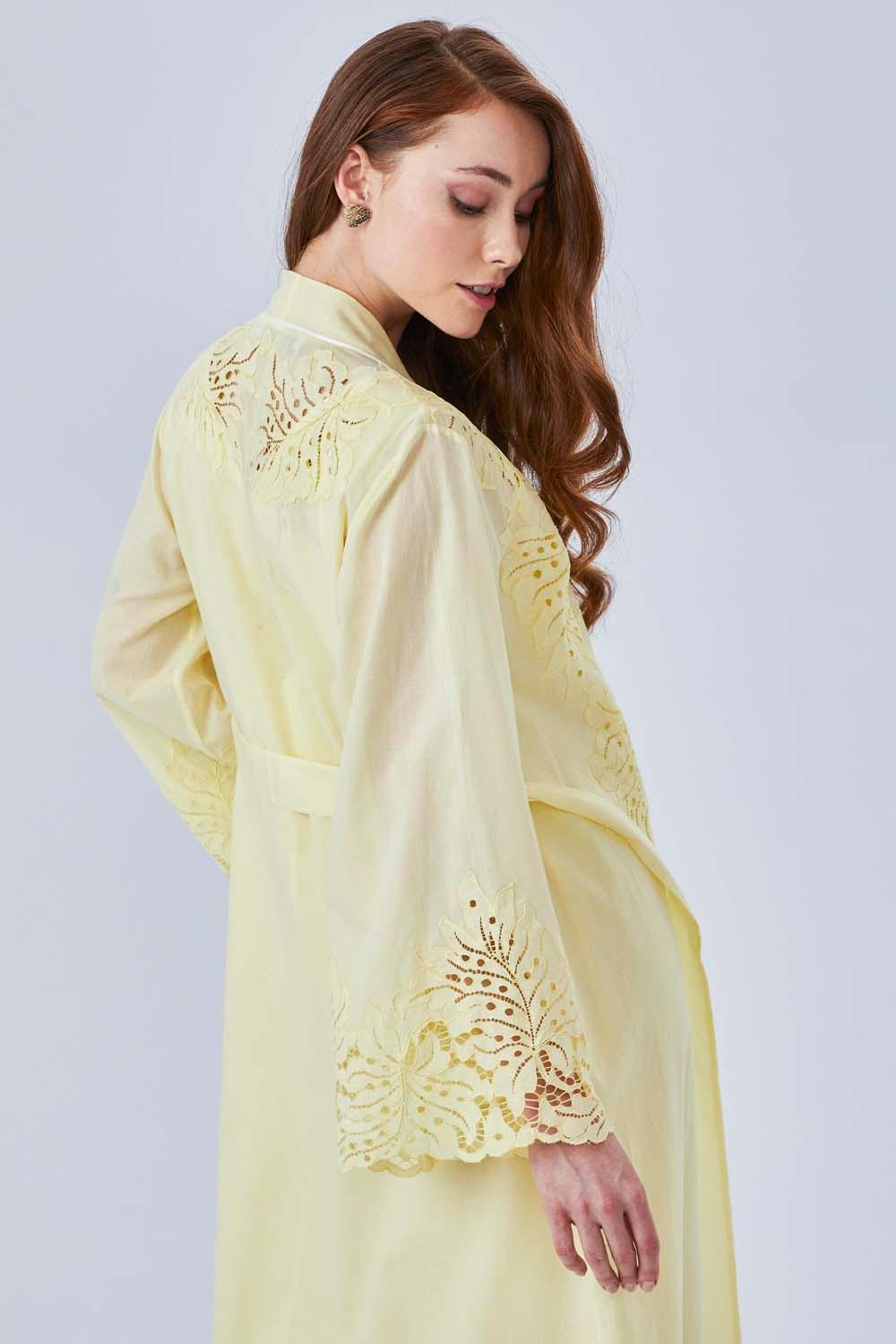 Melissa - Long Cotton Robe Set - Yellow - Bocan