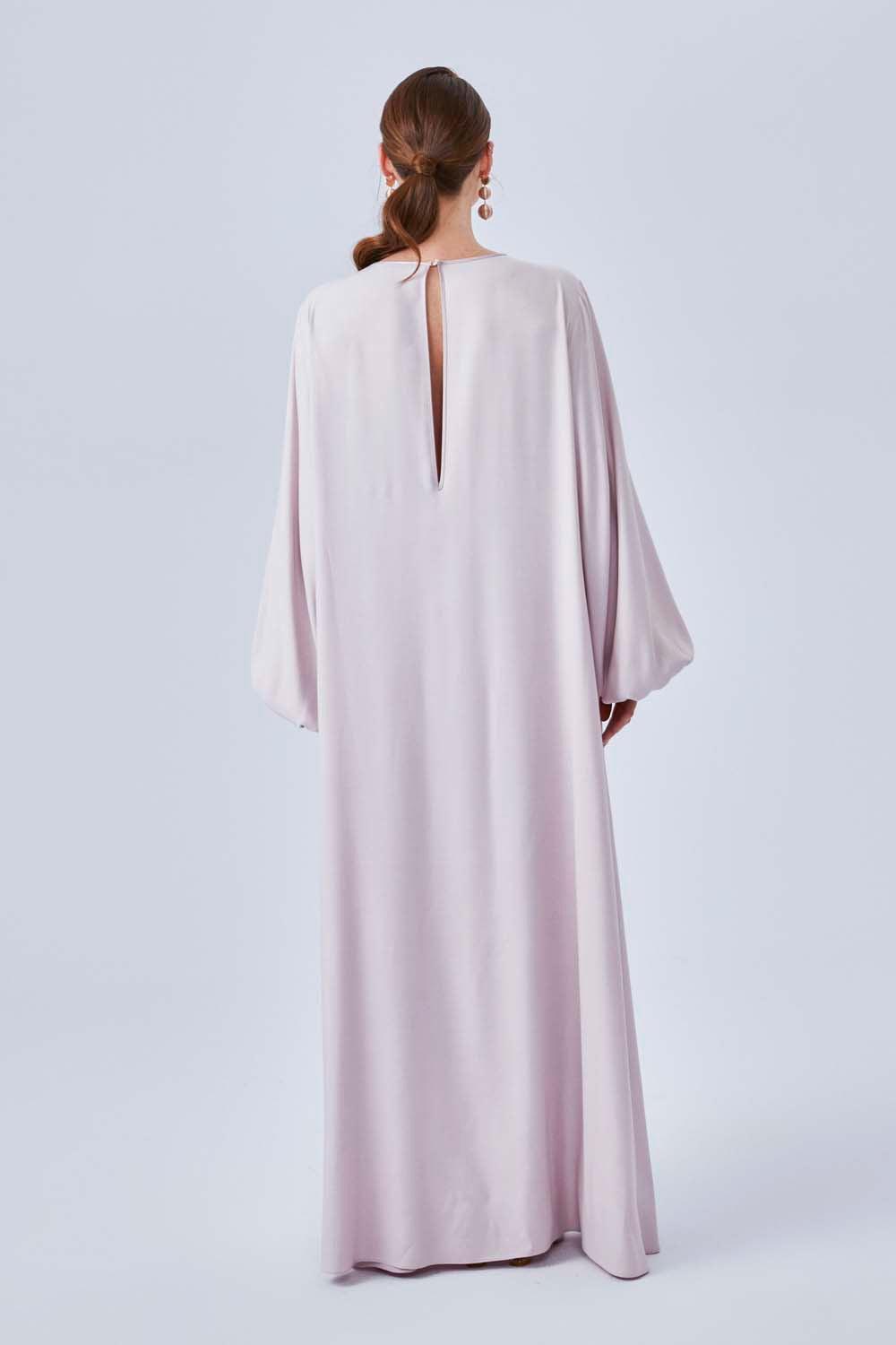 Nancy- Long Rayon Dress - Powder - Bocan