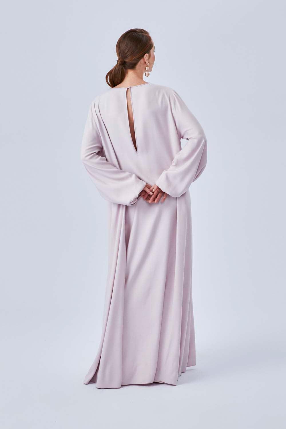 Nancy- Long Rayon Dress - Powder - Bocan