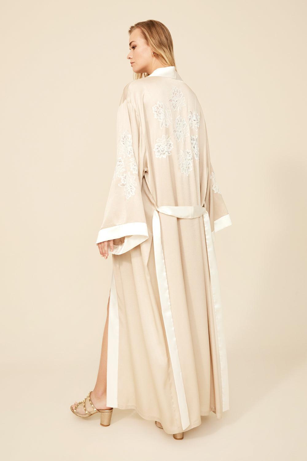 Orla - Sand Rayon Robe Set - Bocan