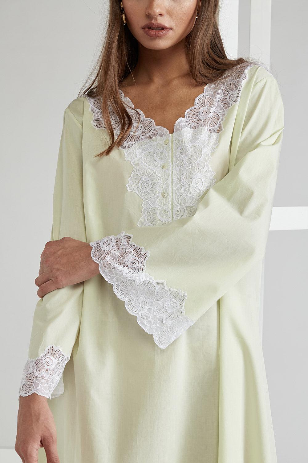 Poplin Buttoned Dress Lime - Ella - Bocan
