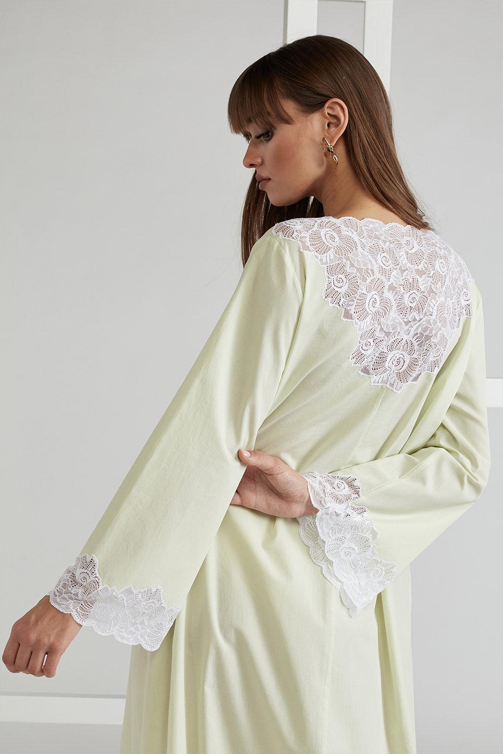 Poplin Buttoned Dress Lime - Ella - Bocan