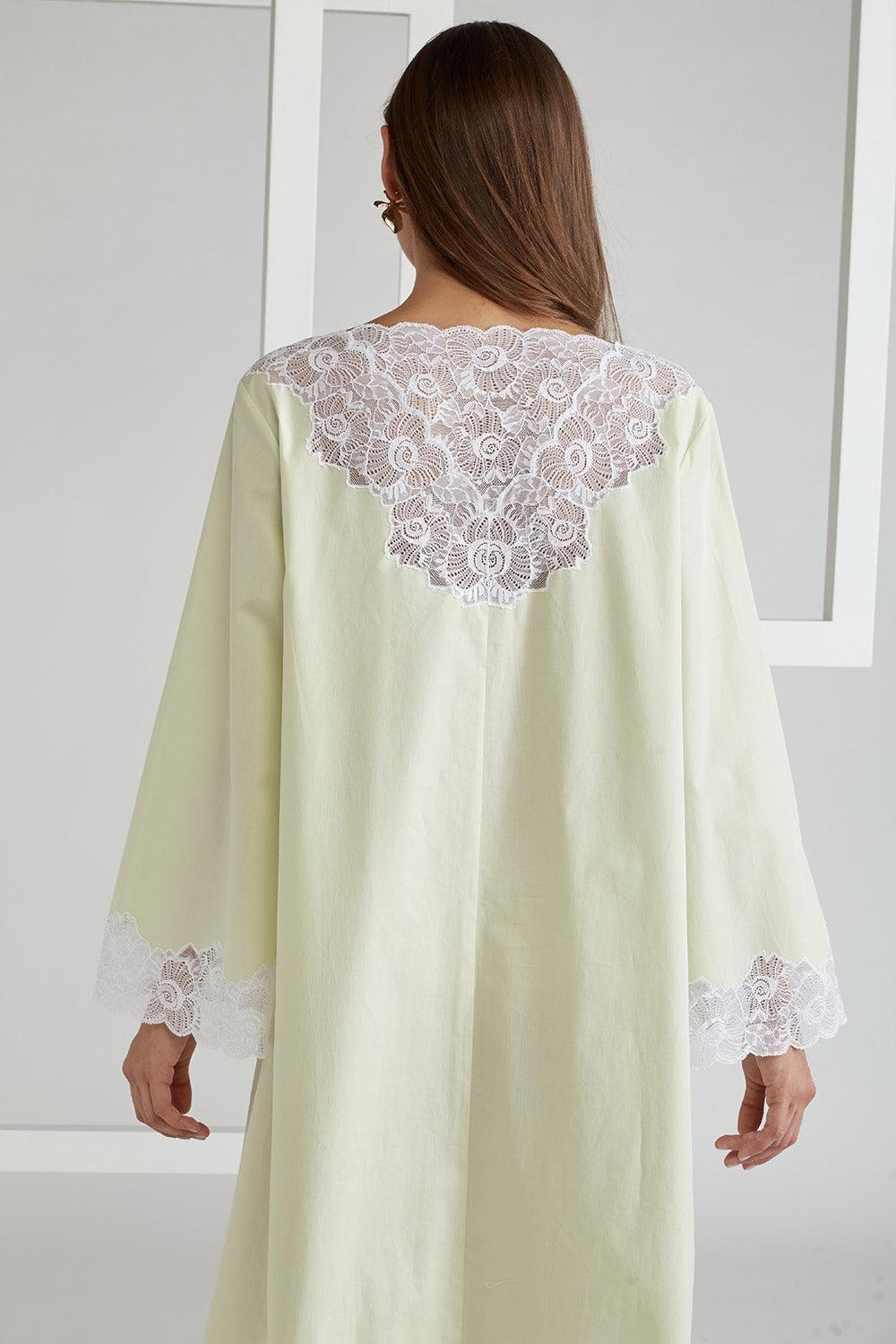 Poplin Buttoned Dress Lime - Ella - Bocan
