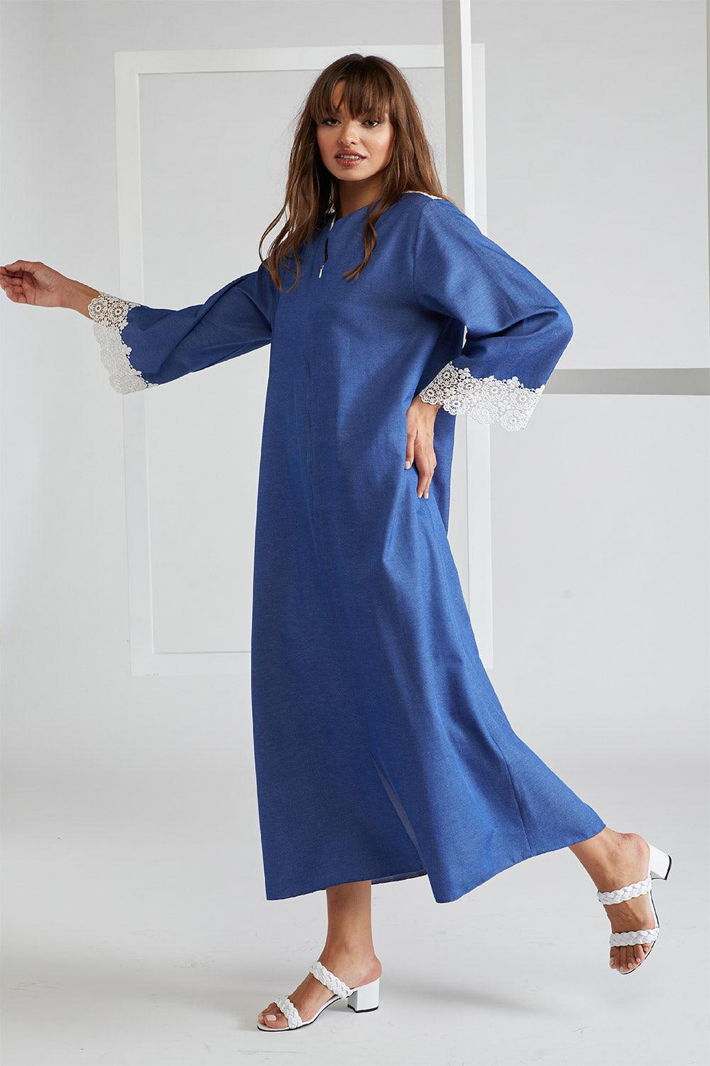 Poplin Dress Blue - Navy - Bocan
