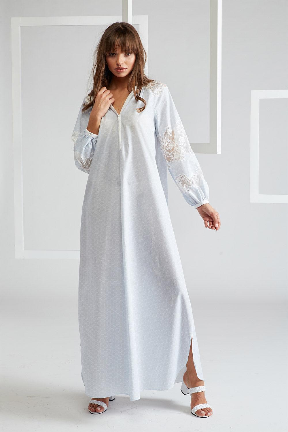 Poplin Dress Light Blue - Colette in Light Blue - Bocan