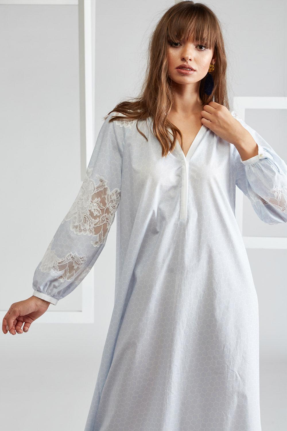 Poplin Dress Light Blue - Colette in Light Blue - Bocan