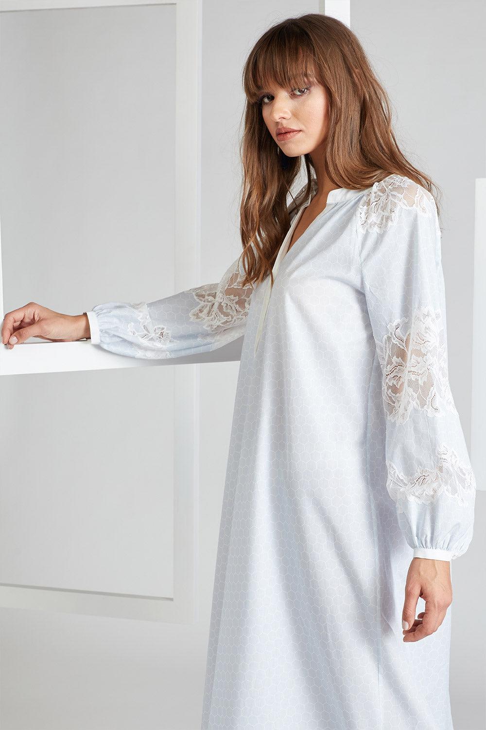 Poplin Dress Light Blue - Colette in Light Blue - Bocan