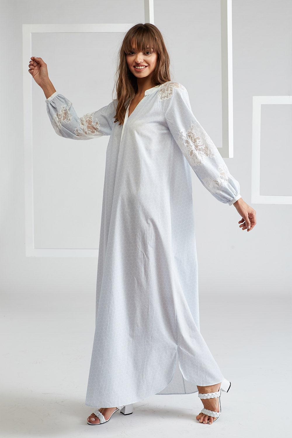 Poplin Dress Light Blue - Colette in Light Blue - Bocan